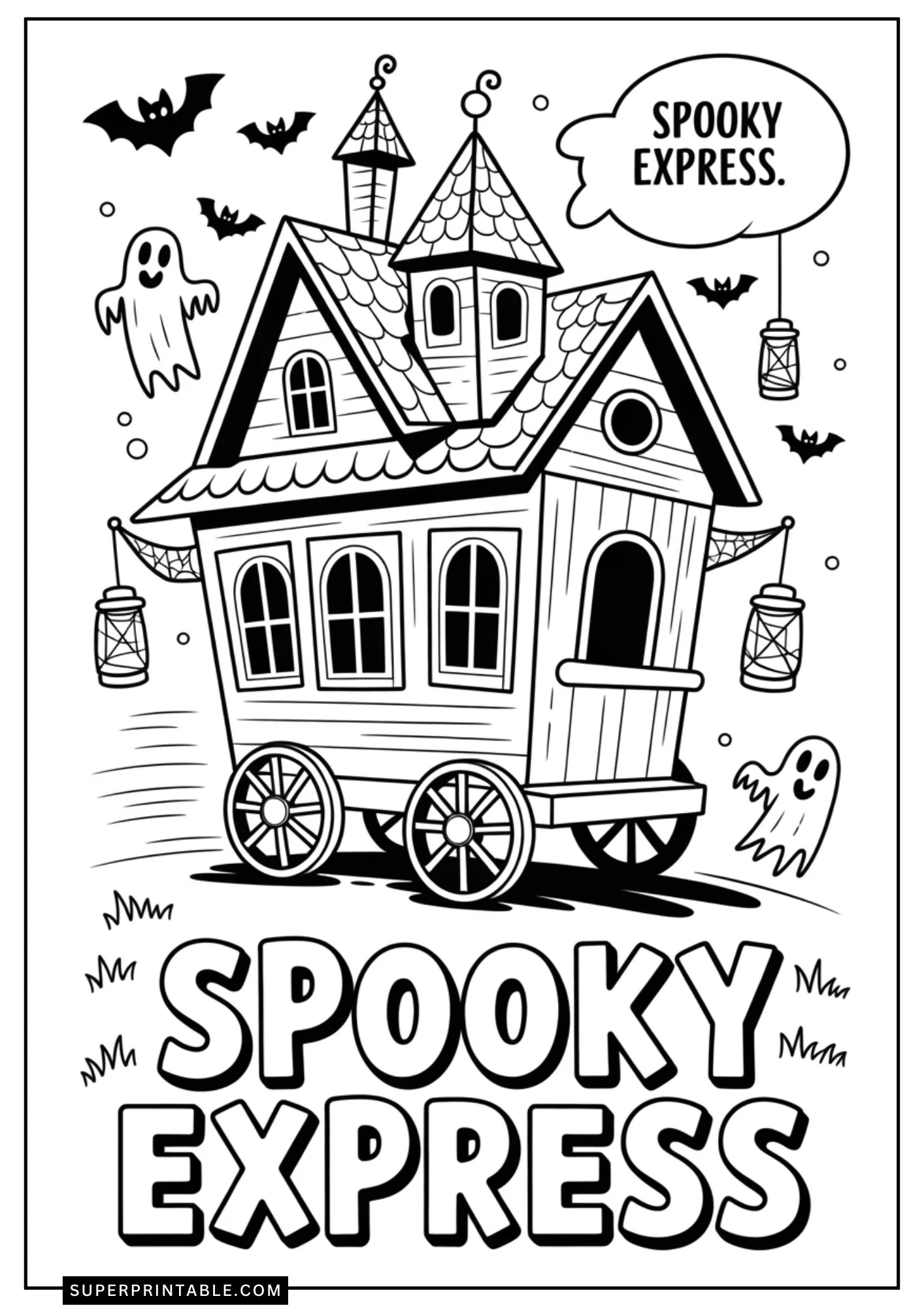 Haunted House Coloring Pages 1