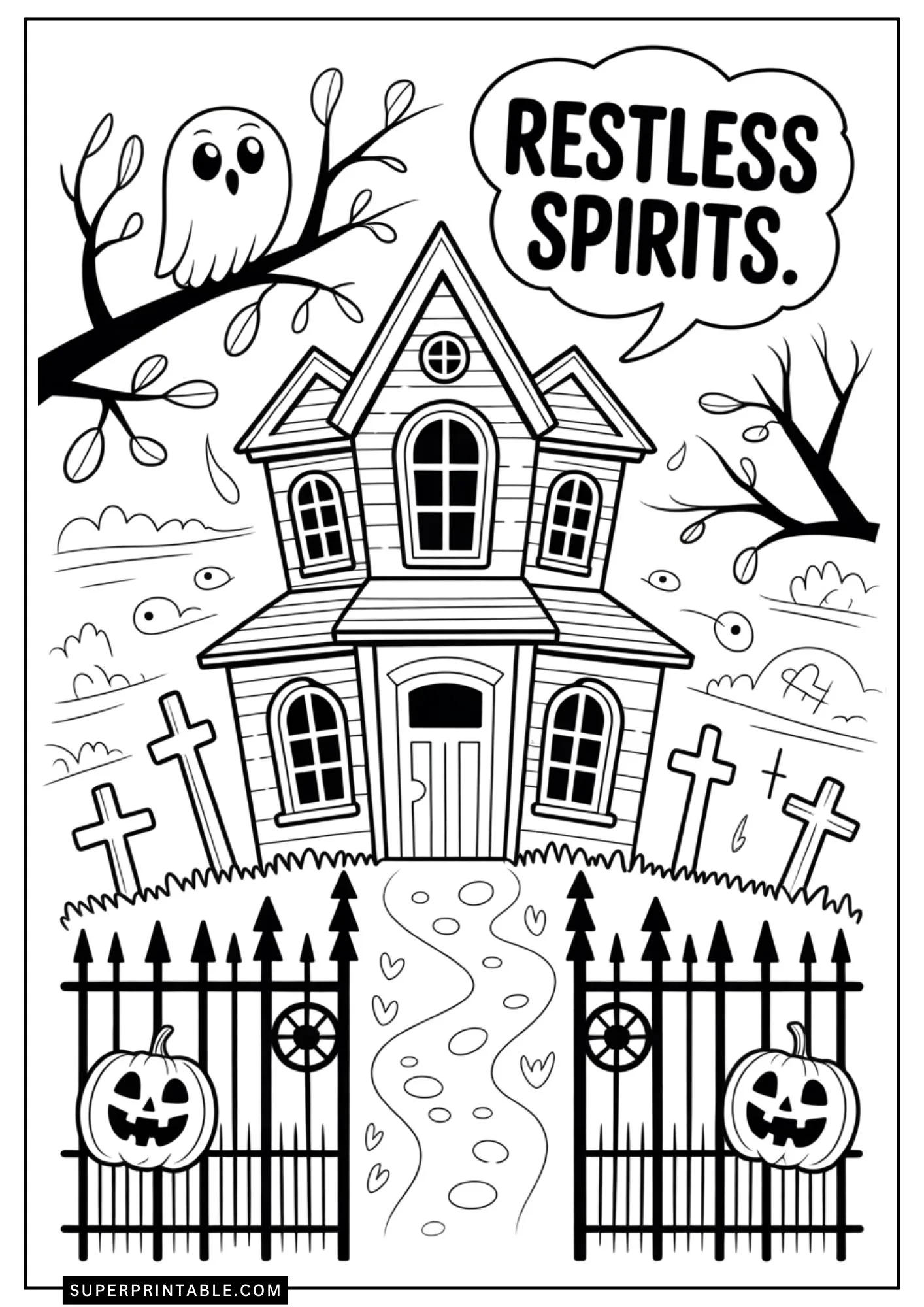Haunted House Coloring Pages 7