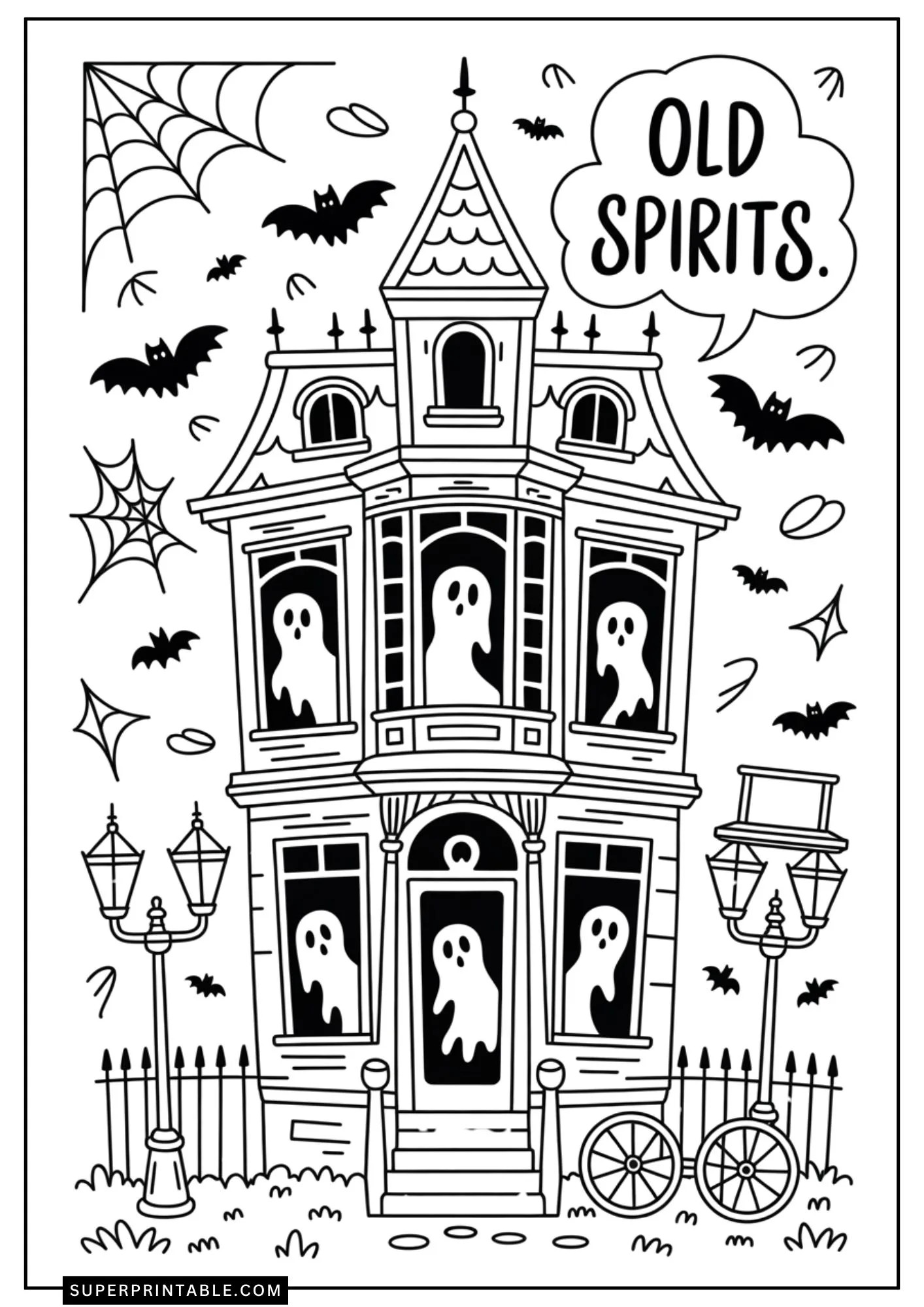Haunted House Coloring Pages 11