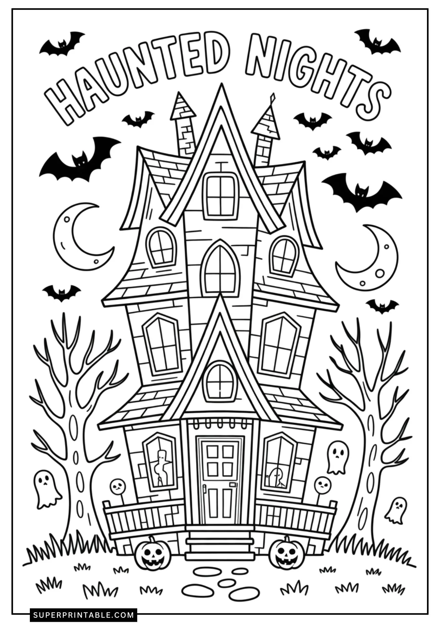 Haunted House Coloring Pages 2