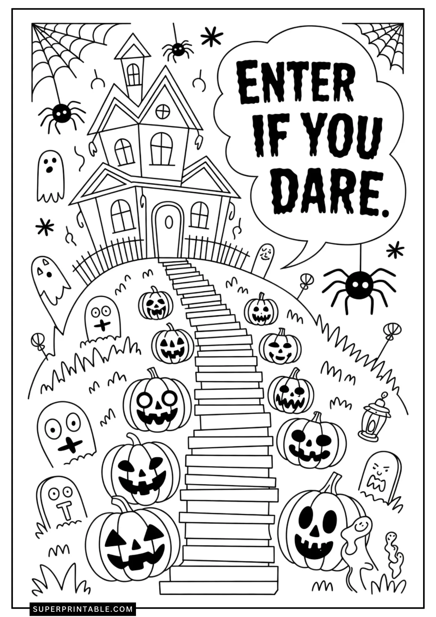 Haunted House Coloring Pages 3