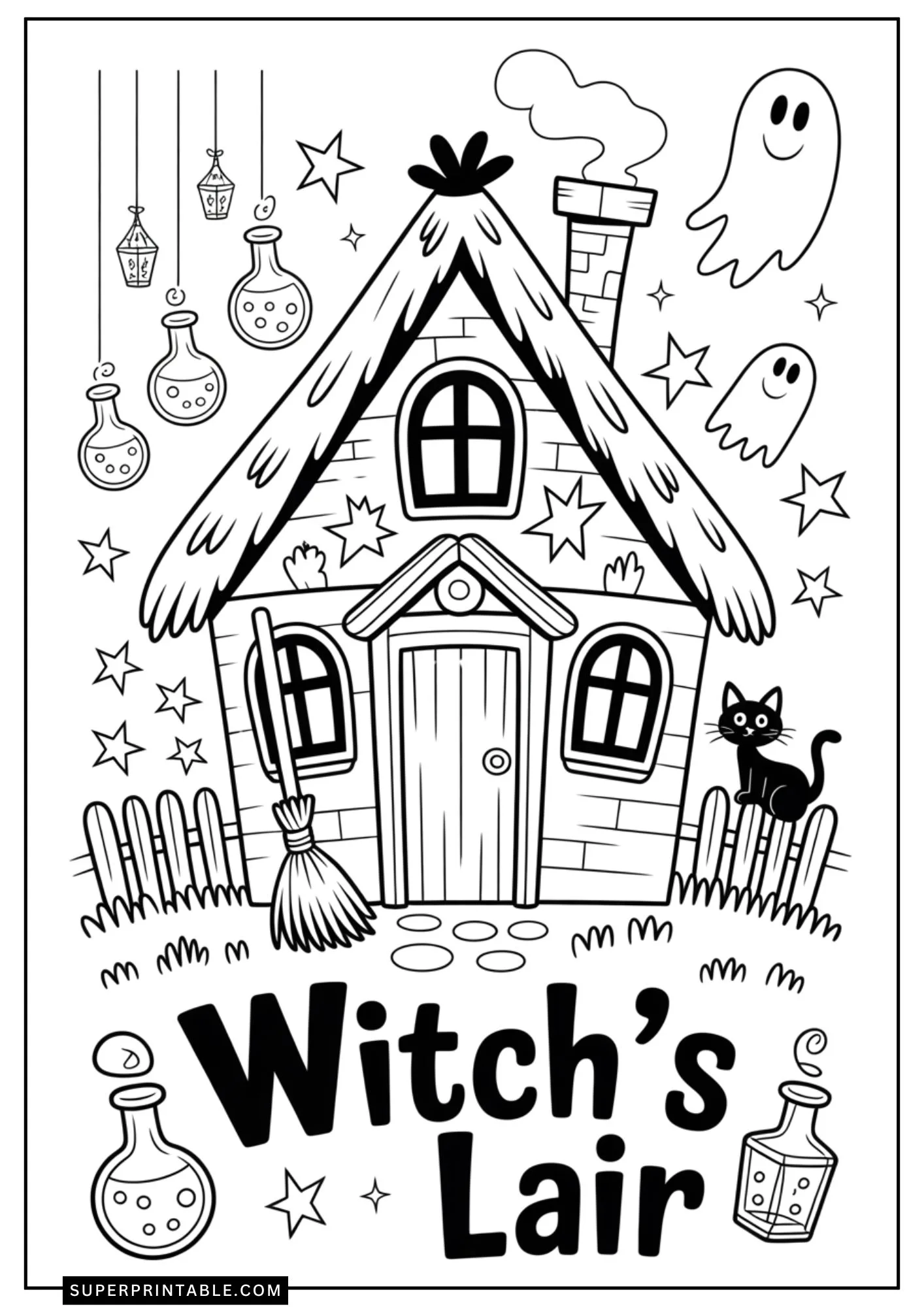 Haunted House Coloring Pages 4