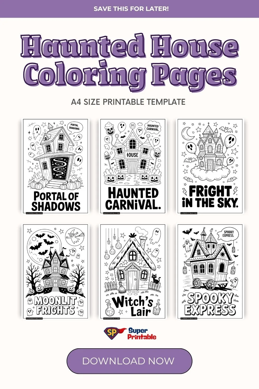 Haunted House Coloring Pages Pinterest Image