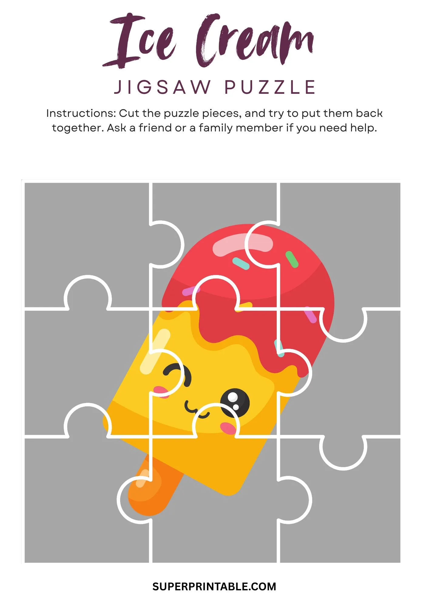 Ice Cream Jigsaw Puzzle Activity 2