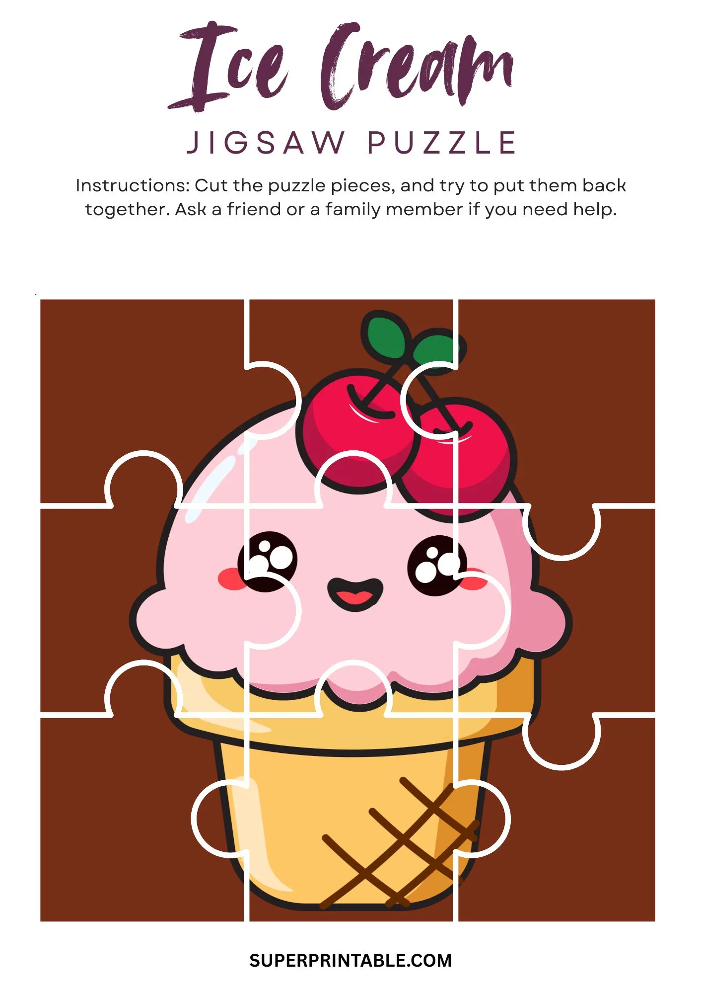 Ice Cream Jigsaw Puzzle Activity 3