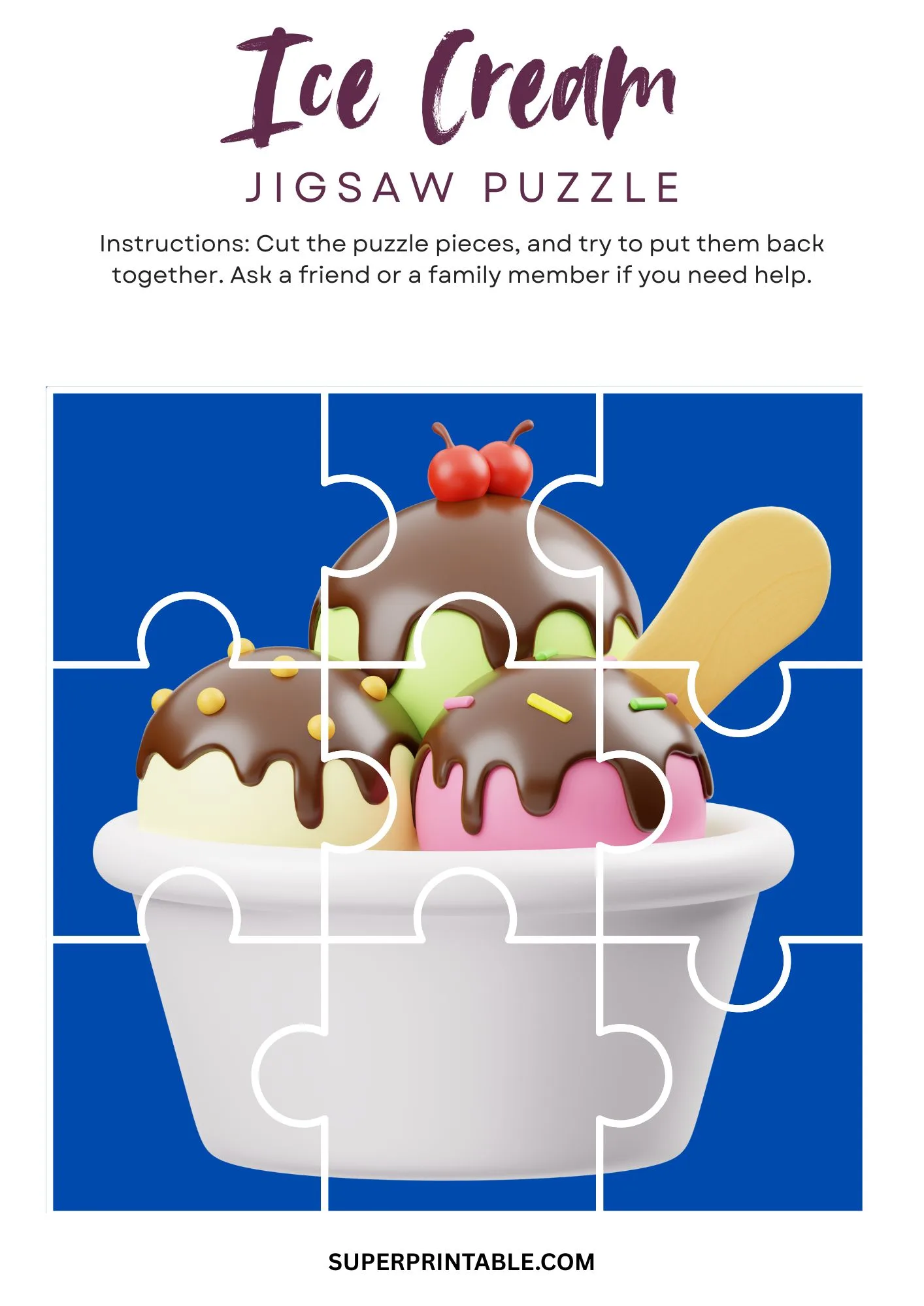 Ice Cream Jigsaw Puzzle Activity 6