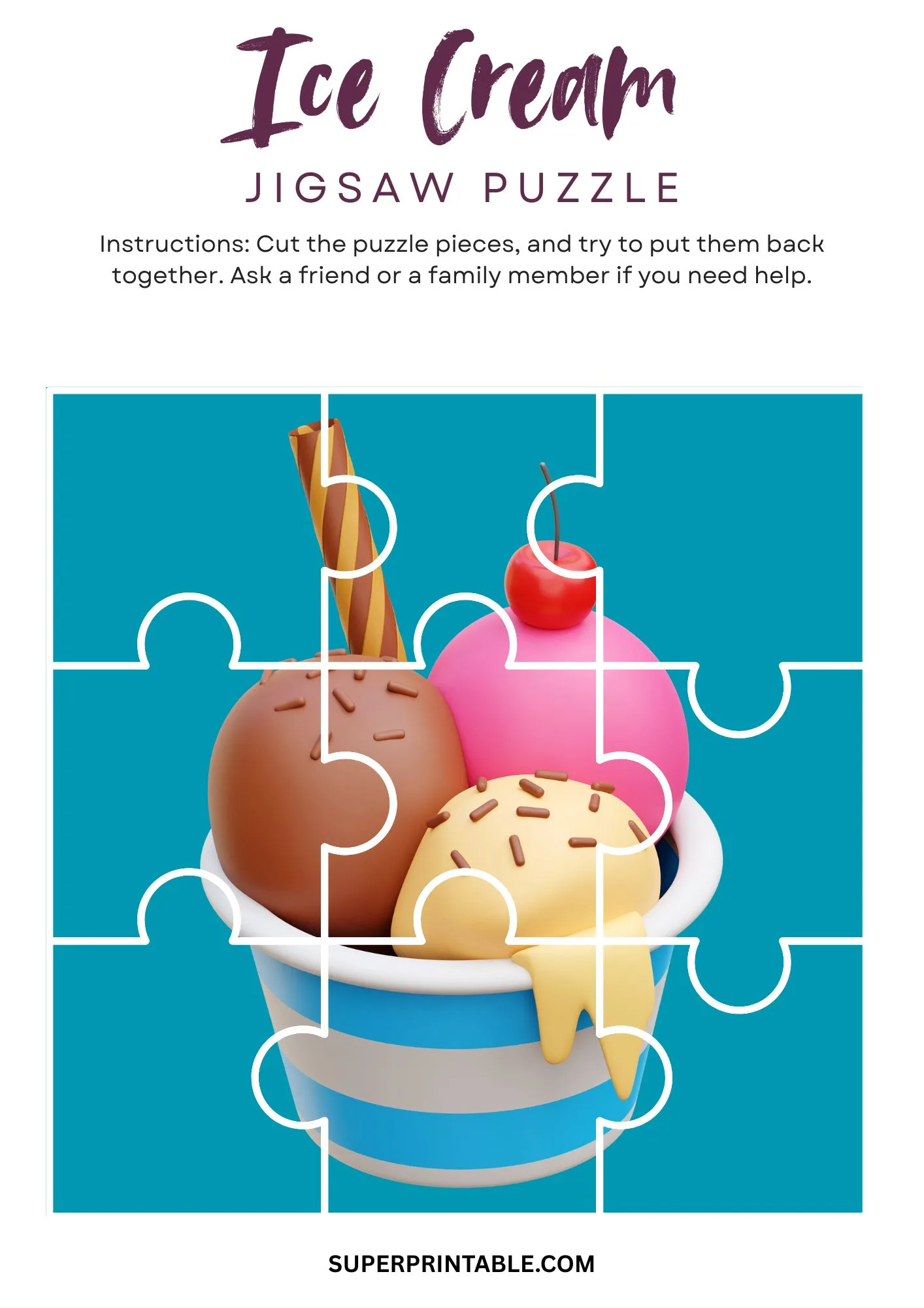Ice Cream Jigsaw Puzzle Activity 8