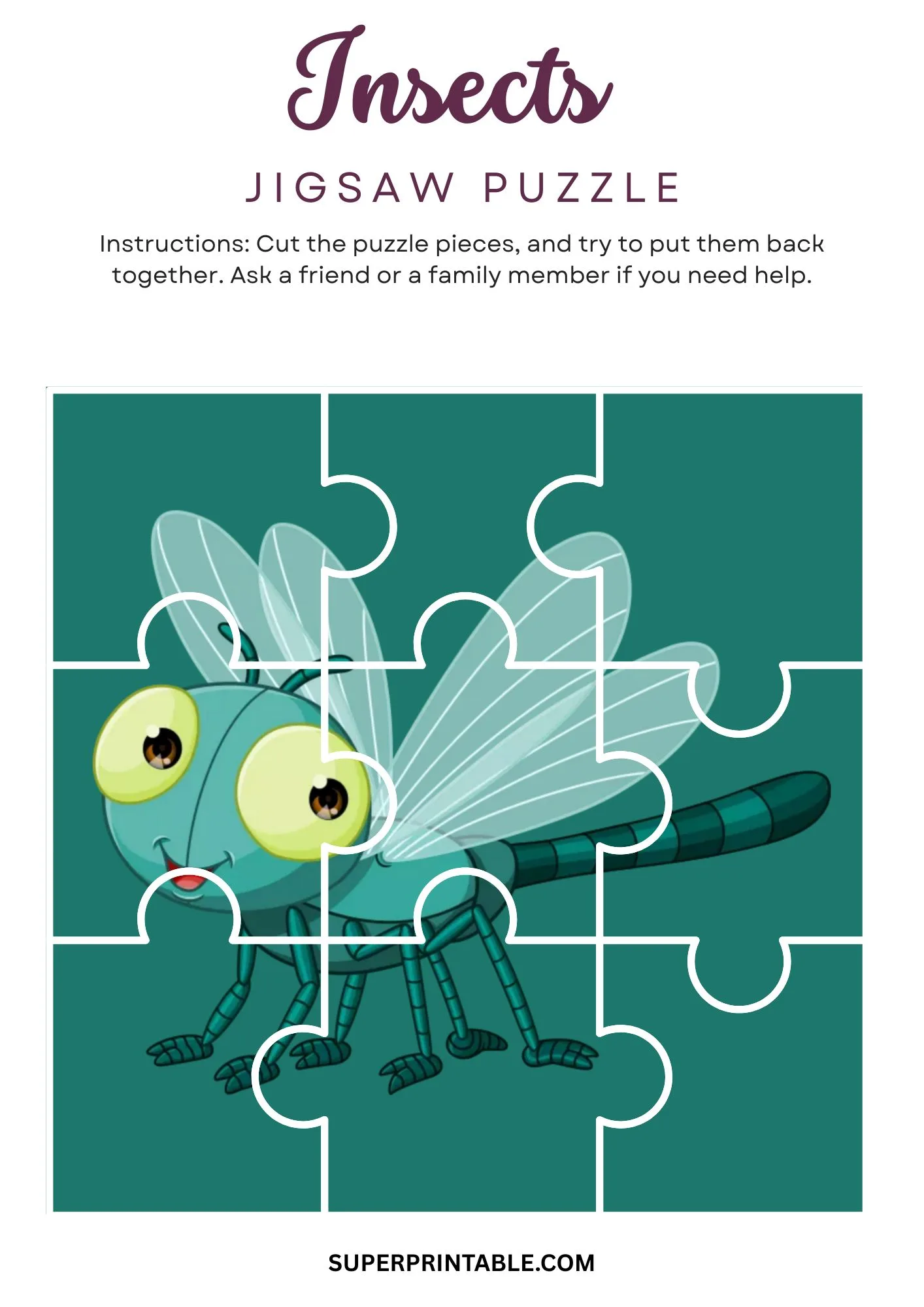 Insects Jigsaw Puzzle Activity 2