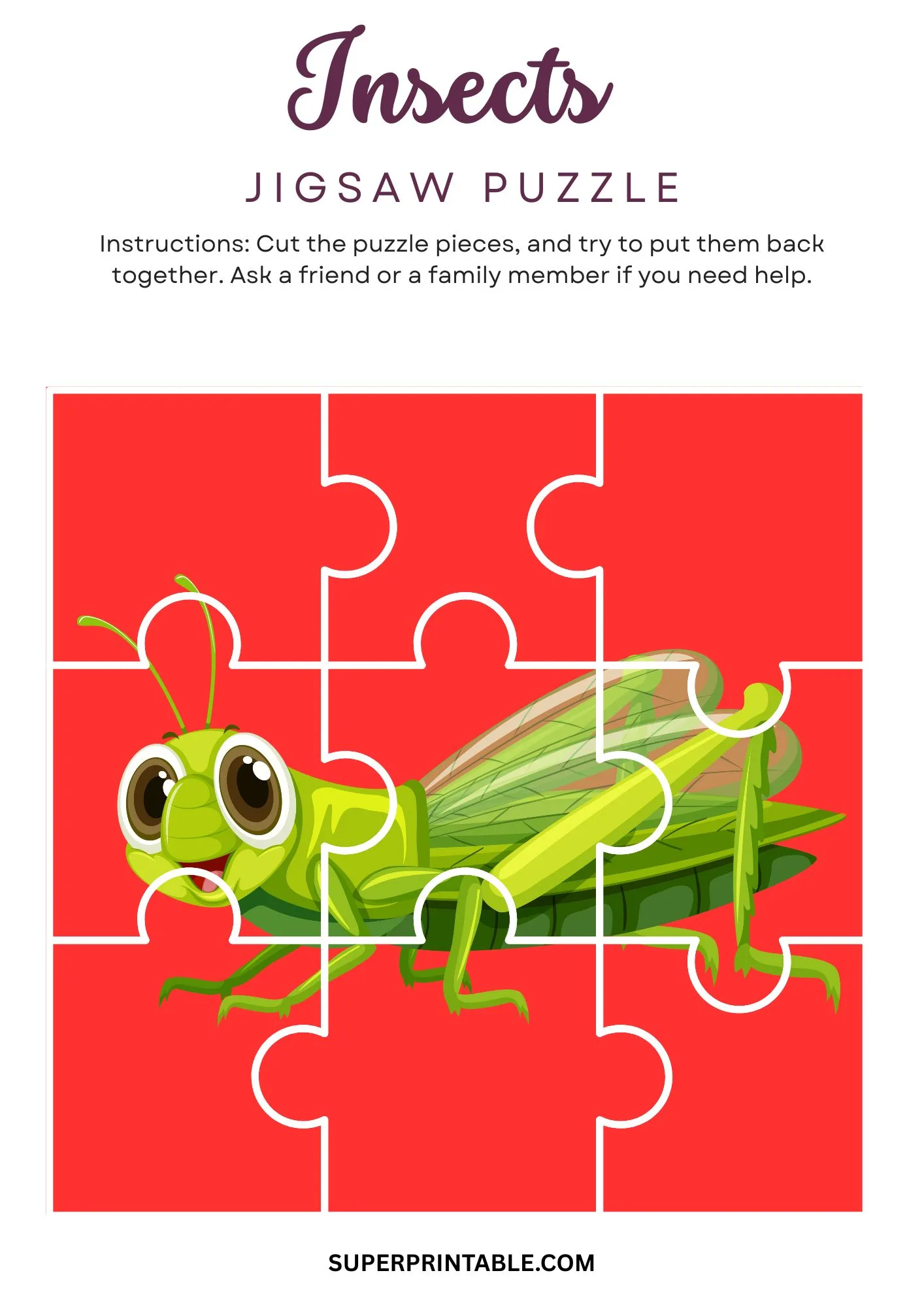 Insects Jigsaw Puzzle Activity 4