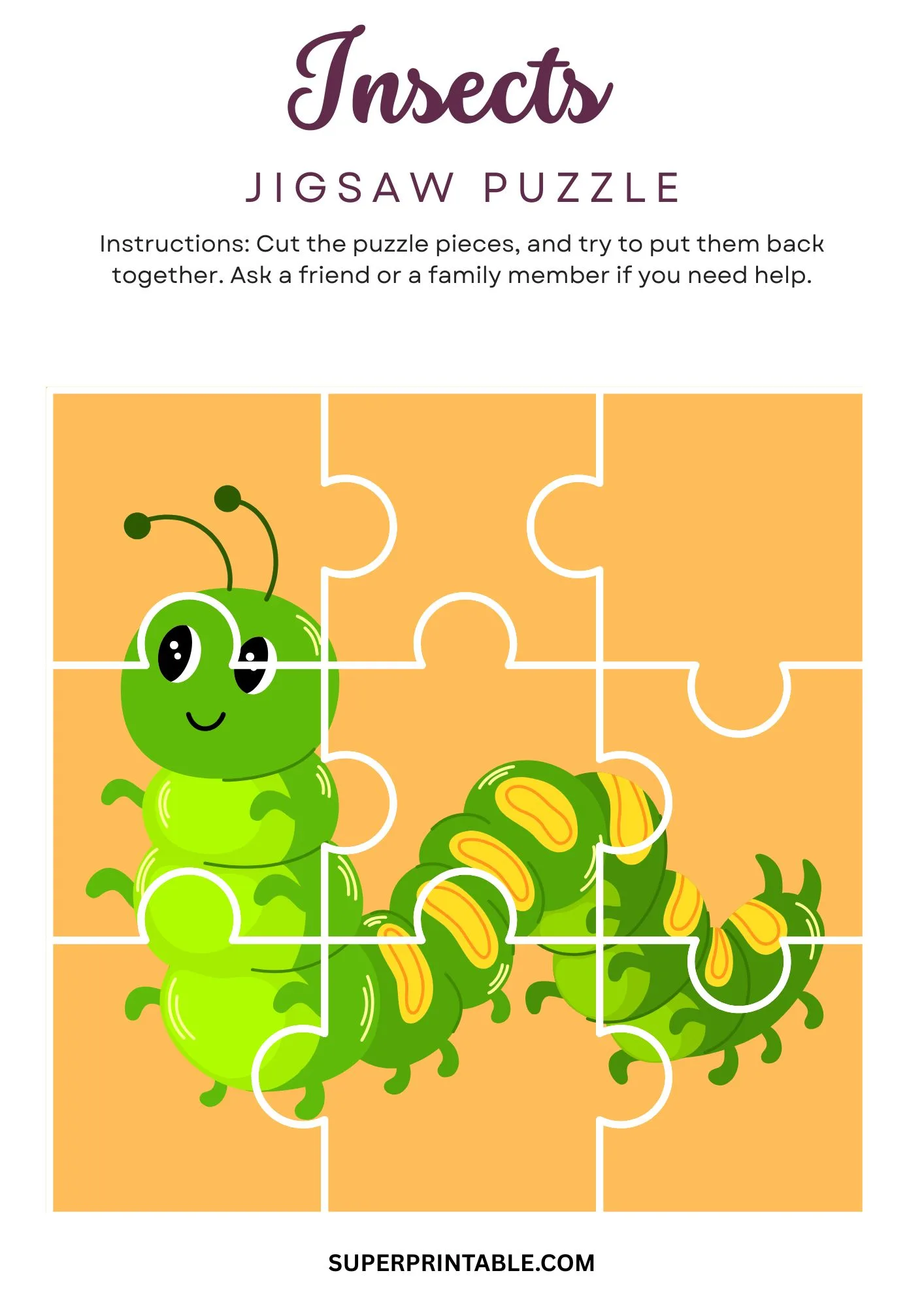 Insects Jigsaw Puzzle Activity 5