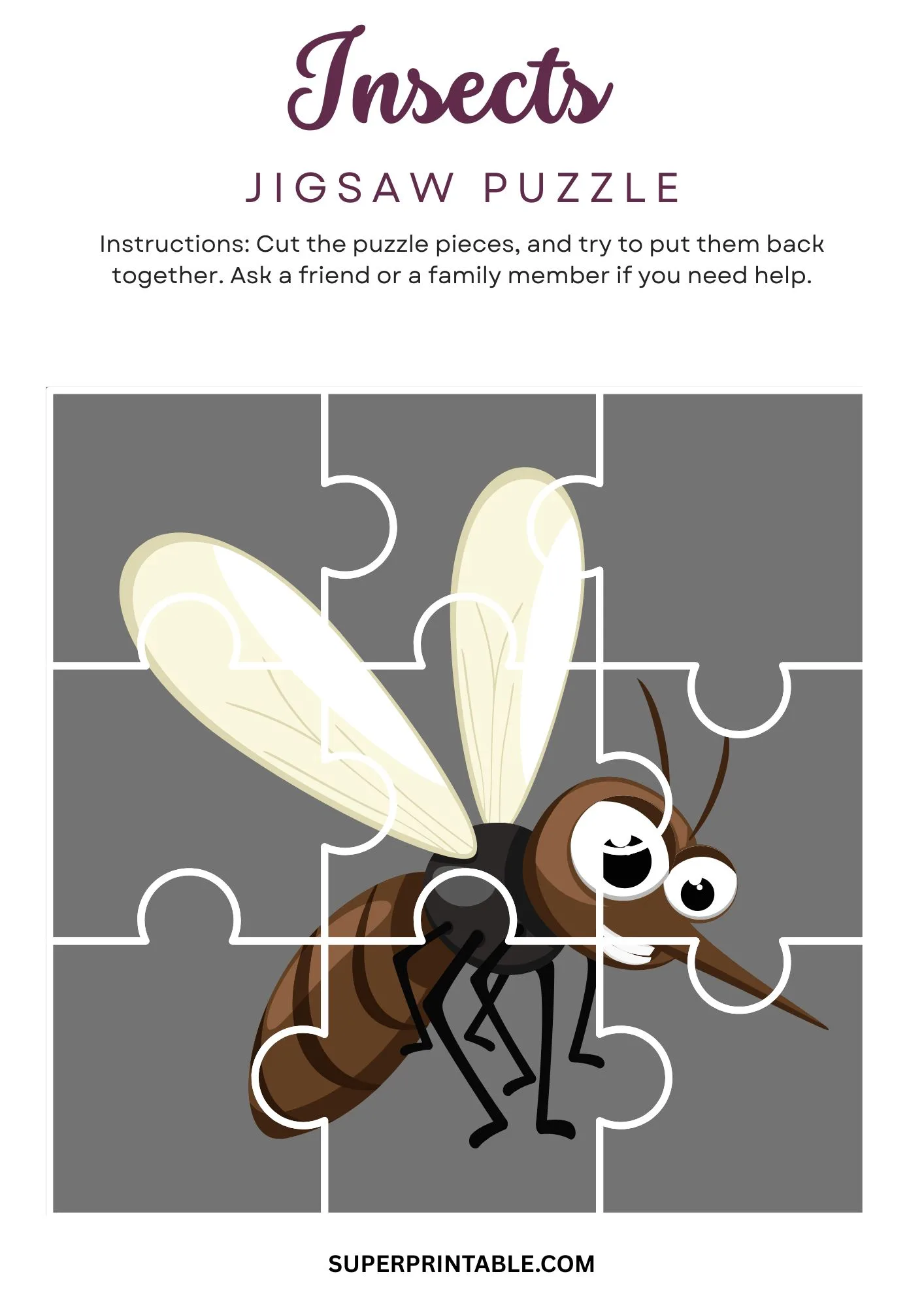 Insects Jigsaw Puzzle Activity 7