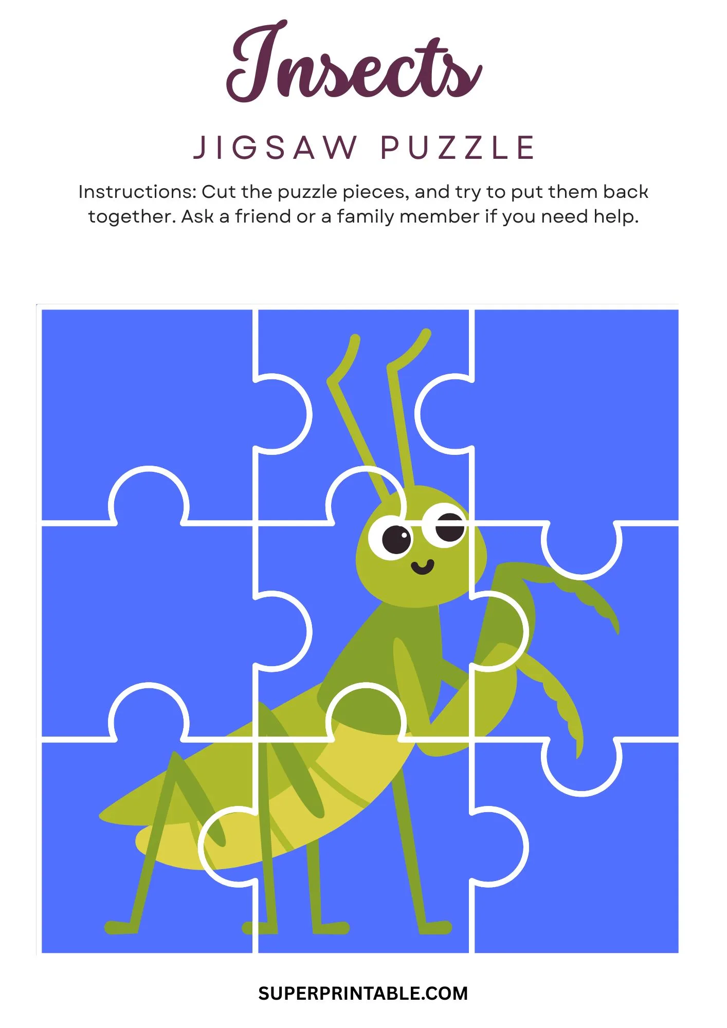 Insects Jigsaw Puzzle Activity 8
