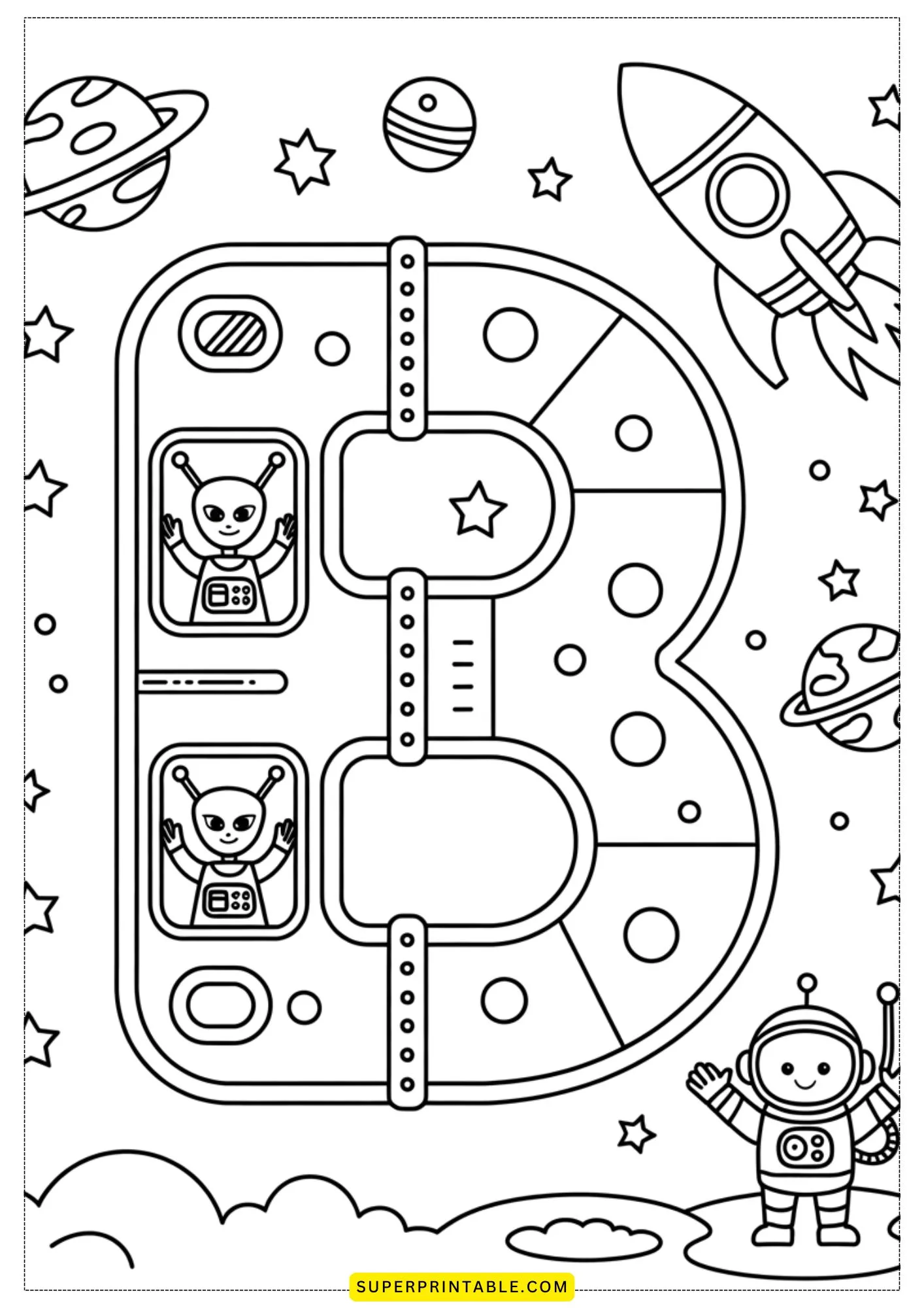 Interstellar ABC Coloring Pages 2