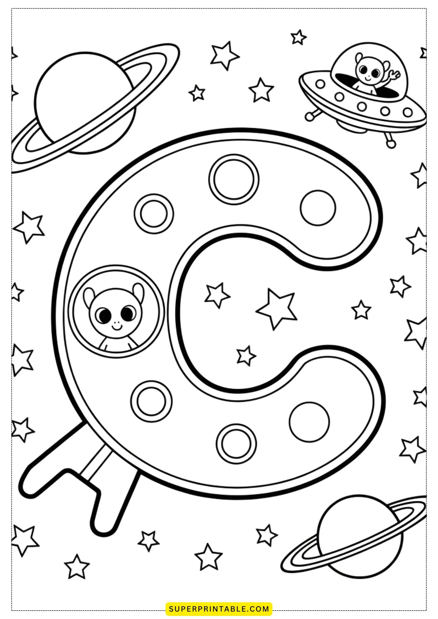 Interstellar ABC Coloring Pages 3