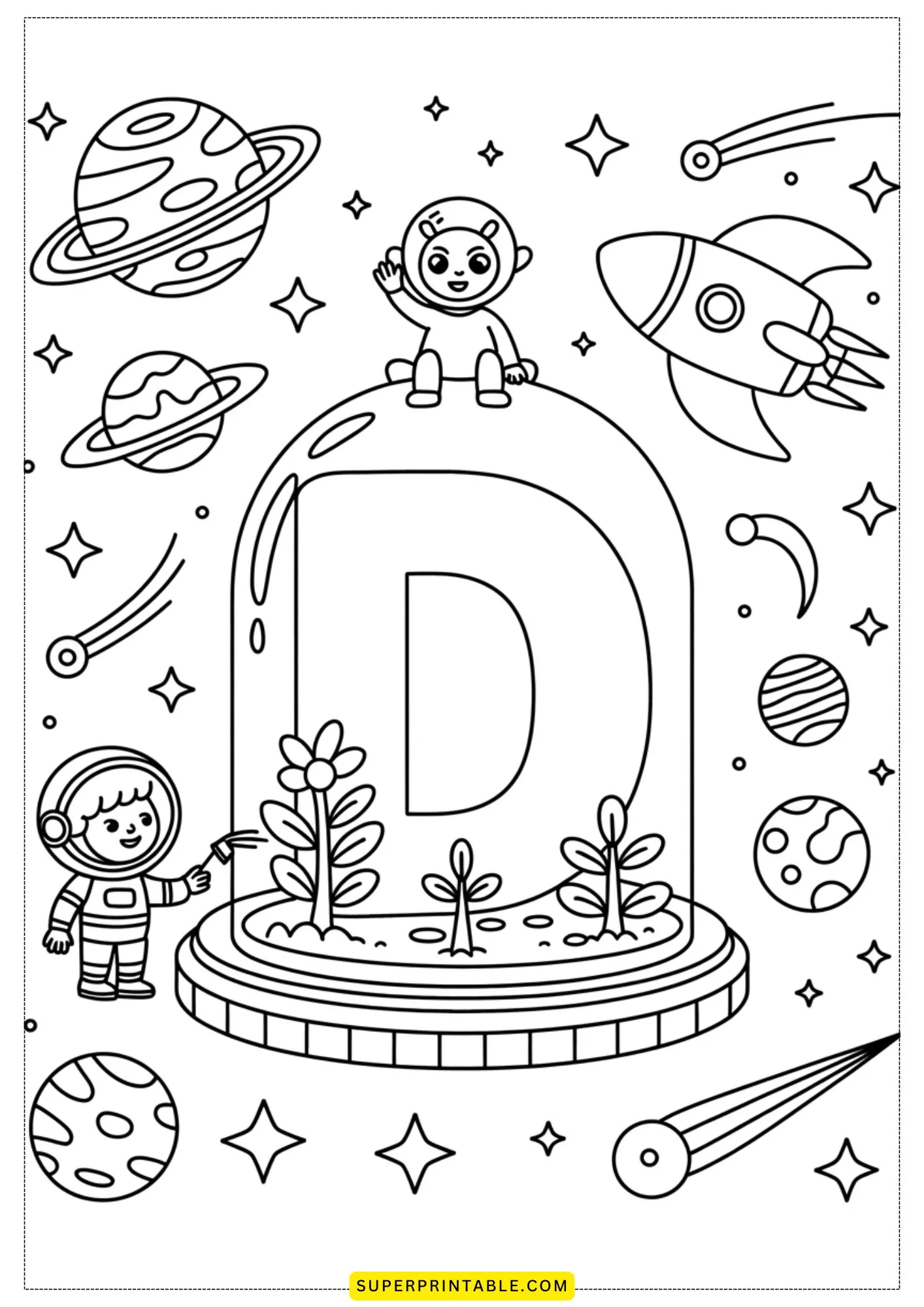 Interstellar ABC Coloring Pages 4