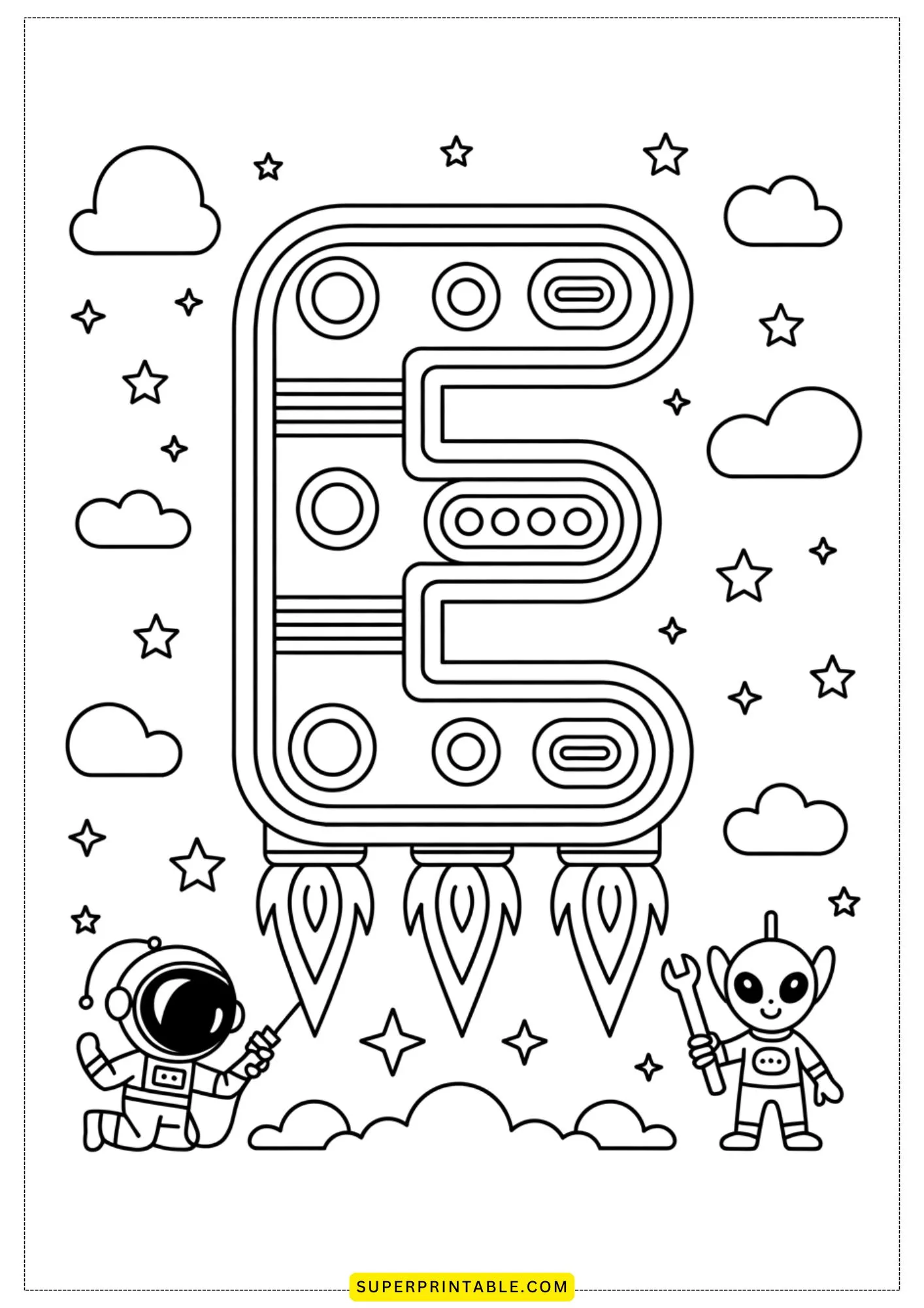 Interstellar ABC Coloring Pages 5
