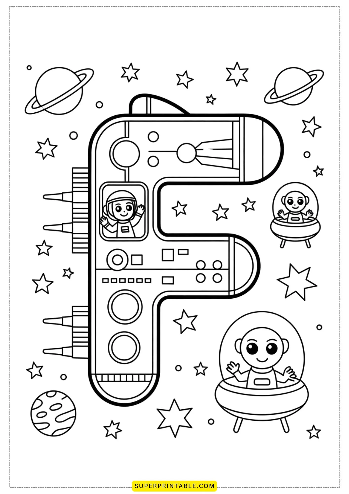 Interstellar ABC Coloring Pages 6