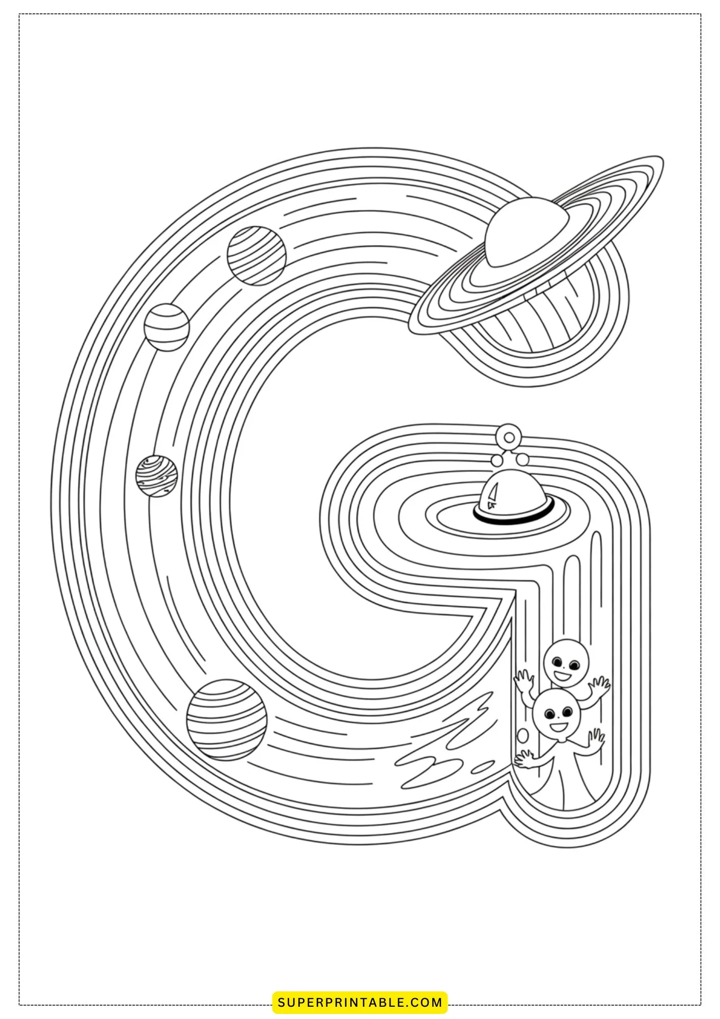 Interstellar ABC Coloring Pages 7