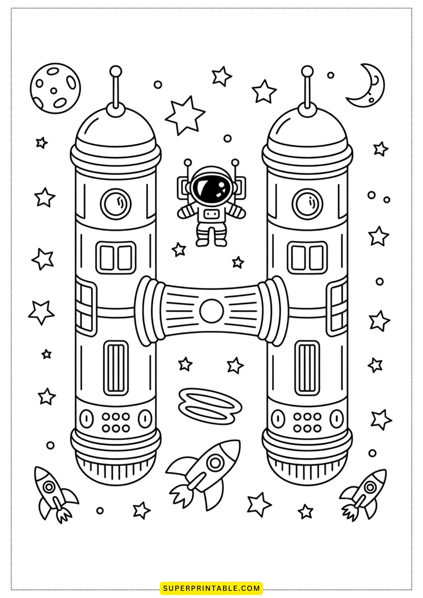 Interstellar ABC Coloring Pages 8