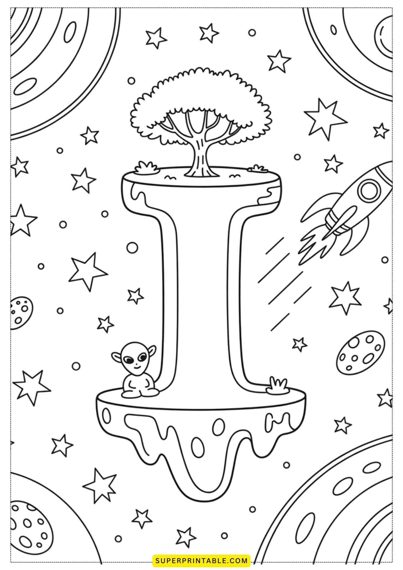 Interstellar ABC Coloring Pages 9