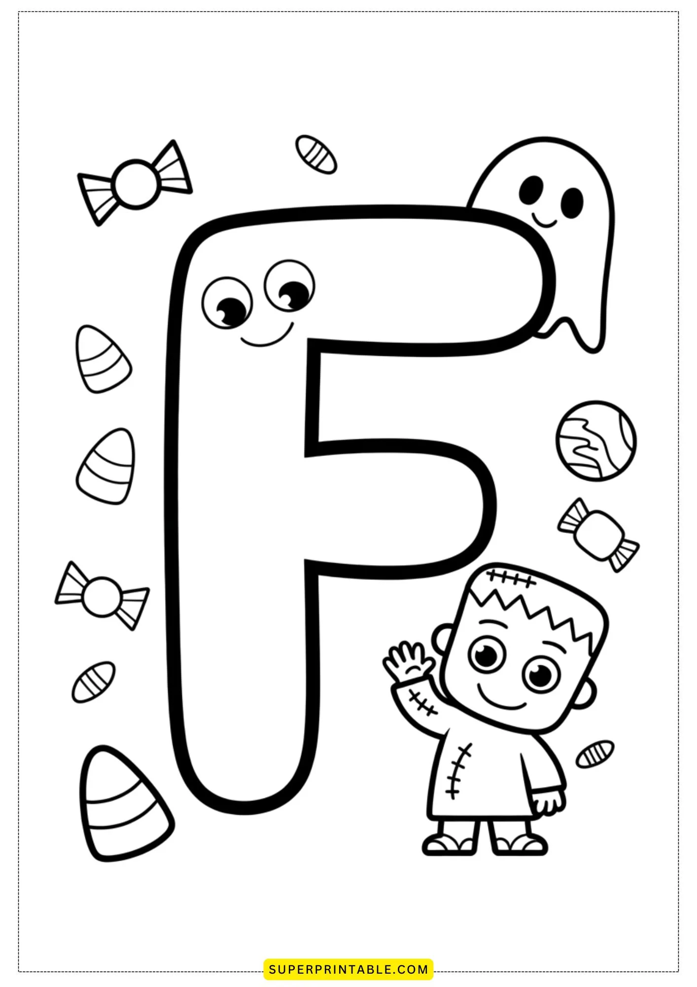 Kawaii Alphabet Coloring Pages 6