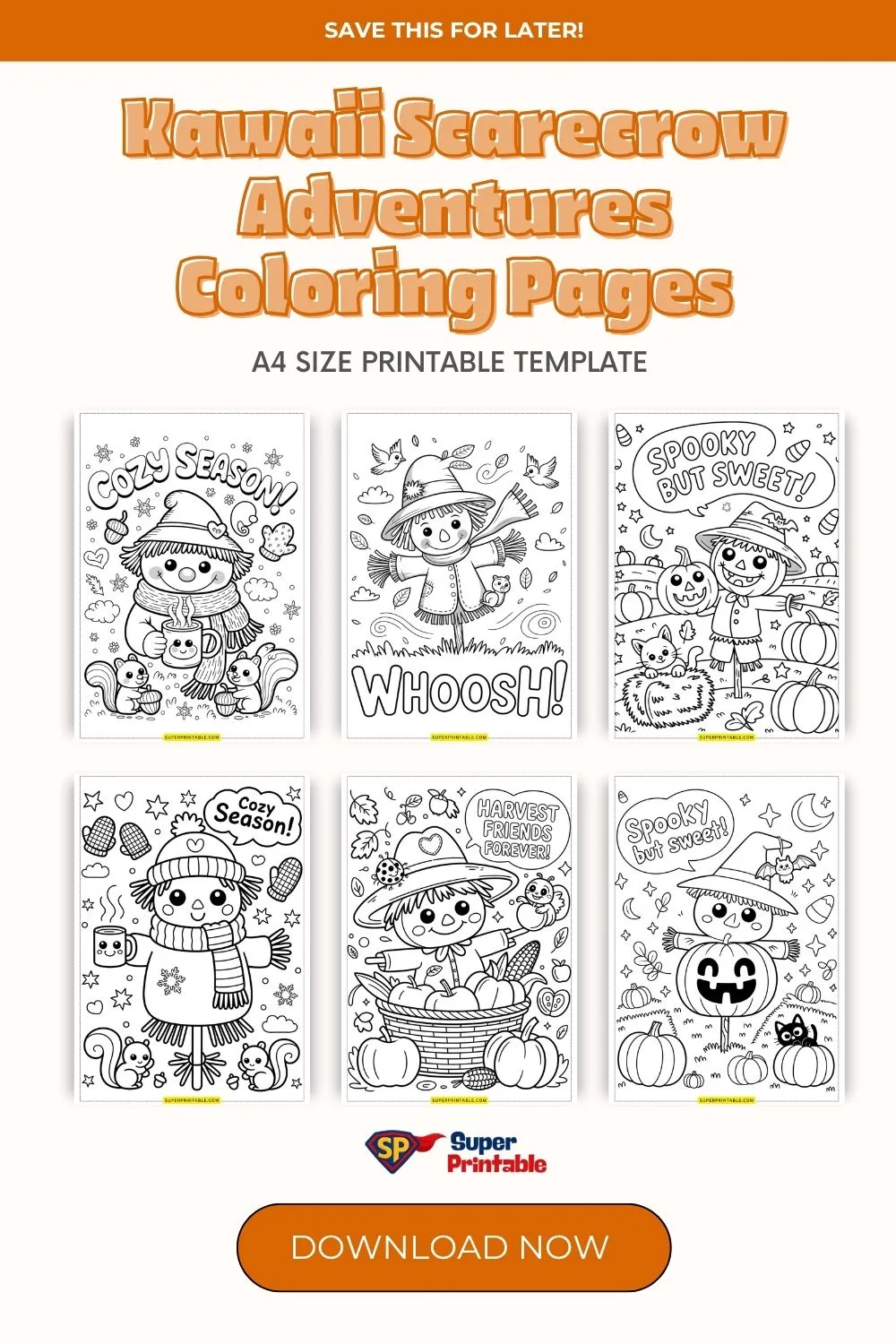 Kawaii Scarecrow Adventures Coloring Pages Pinterest Image