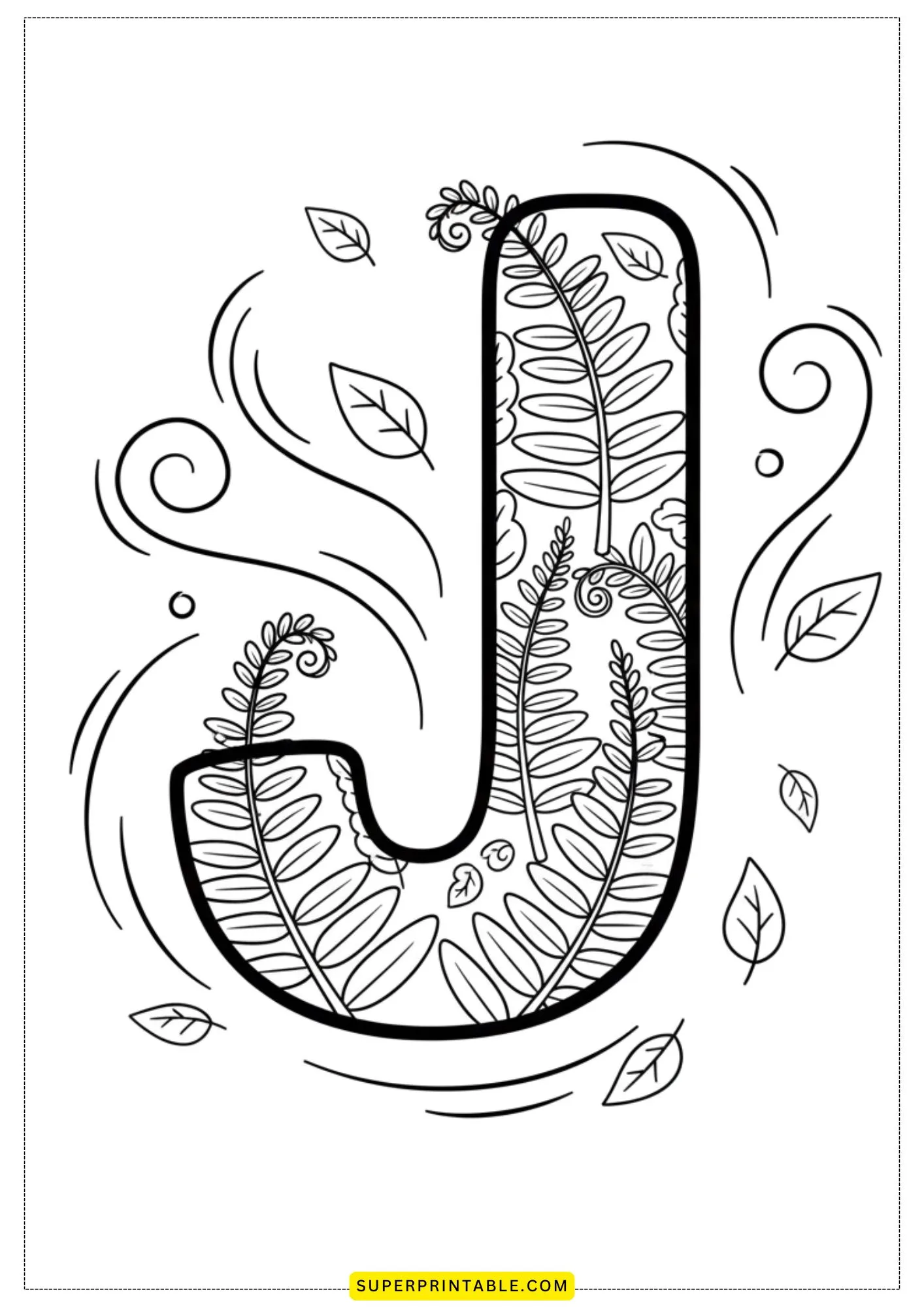 Leaf Alphabet Coloring Pages 10