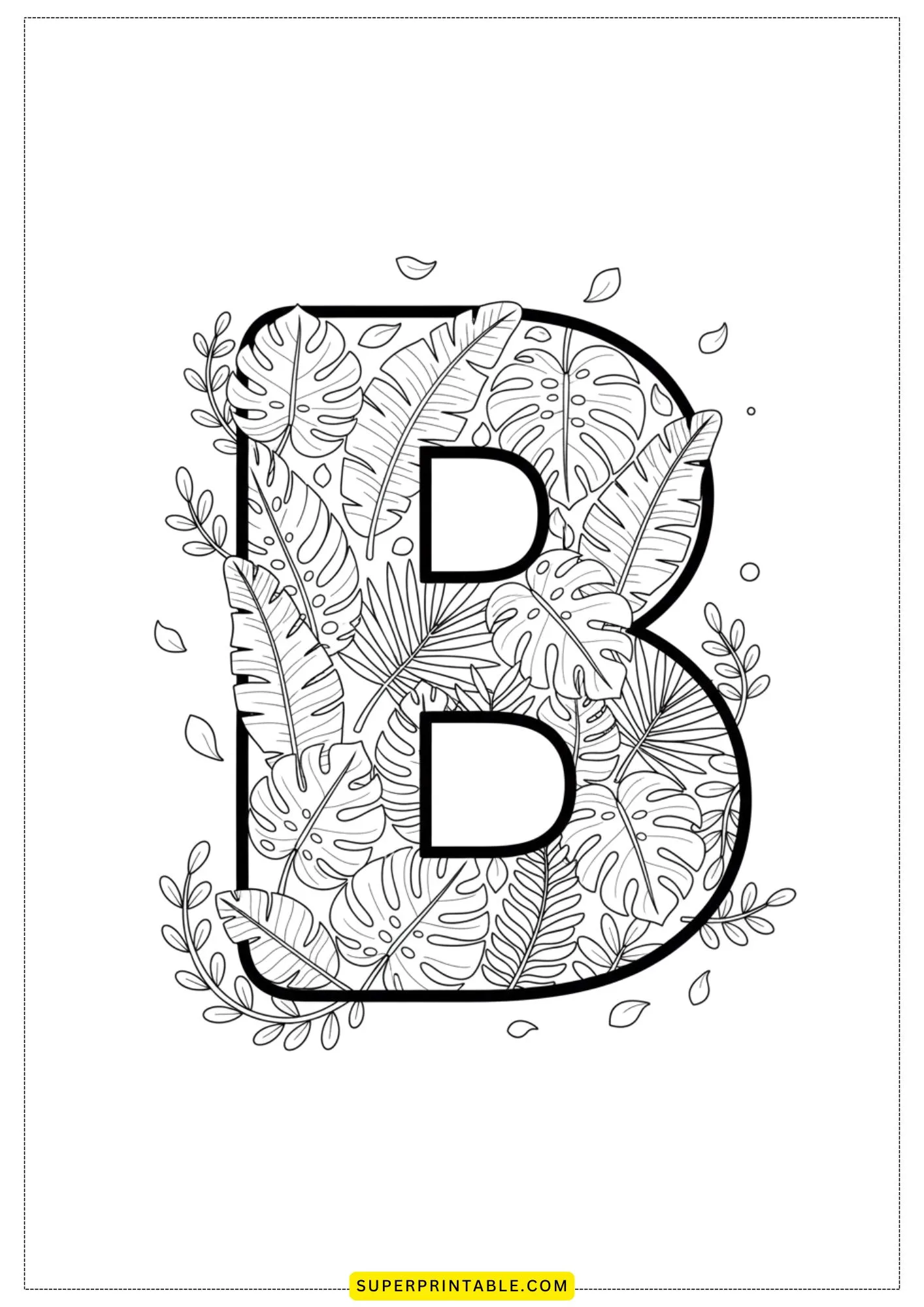 Leaf Alphabet Coloring Pages 2