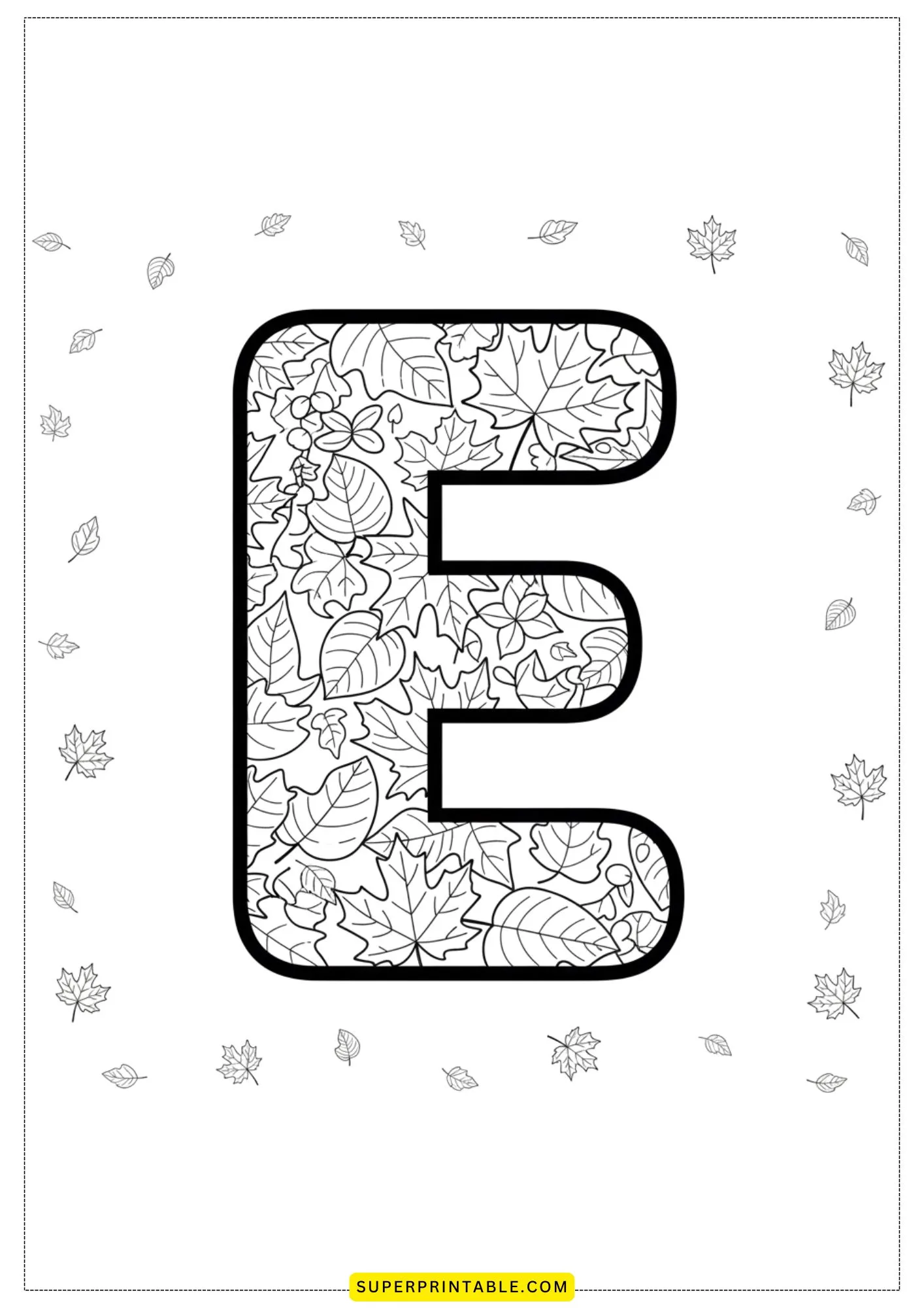 Leaf Alphabet Coloring Pages 5