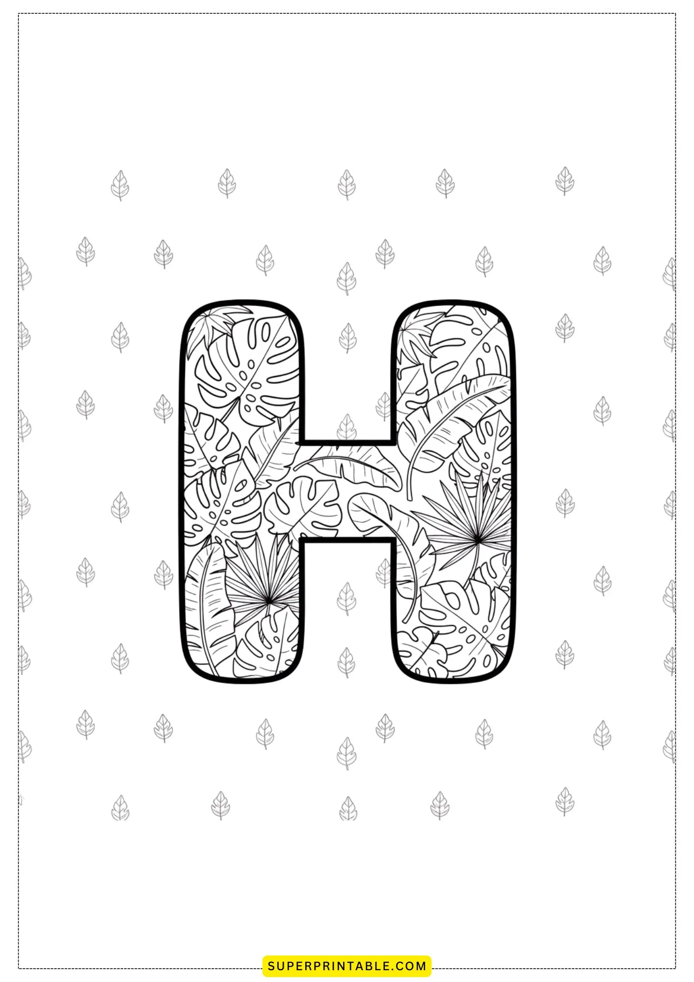 Leaf Alphabet Coloring Pages 8