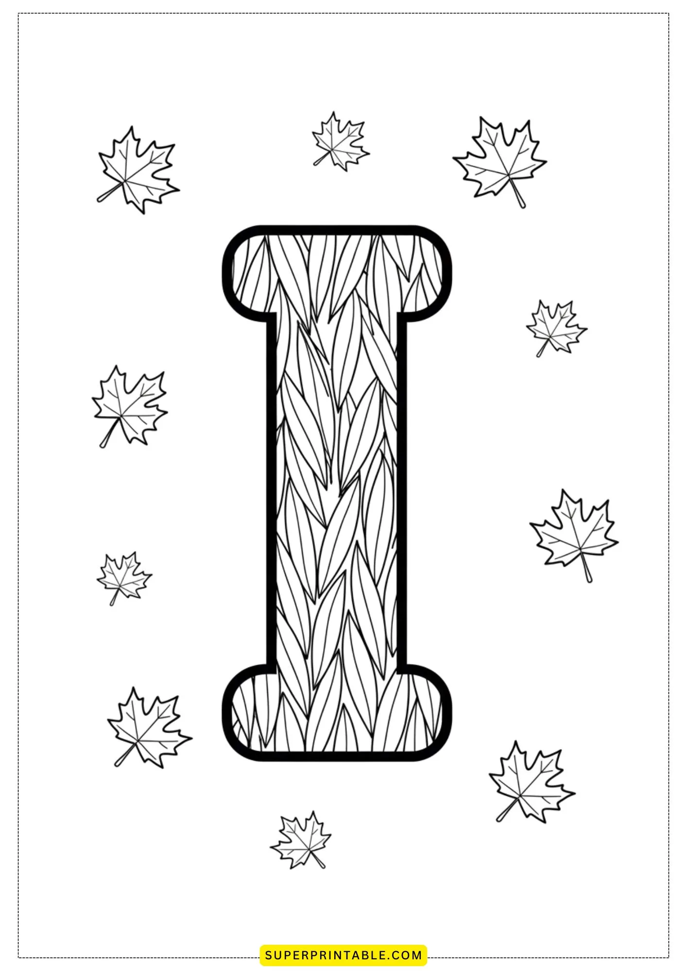 Leaf Alphabet Coloring Pages 9