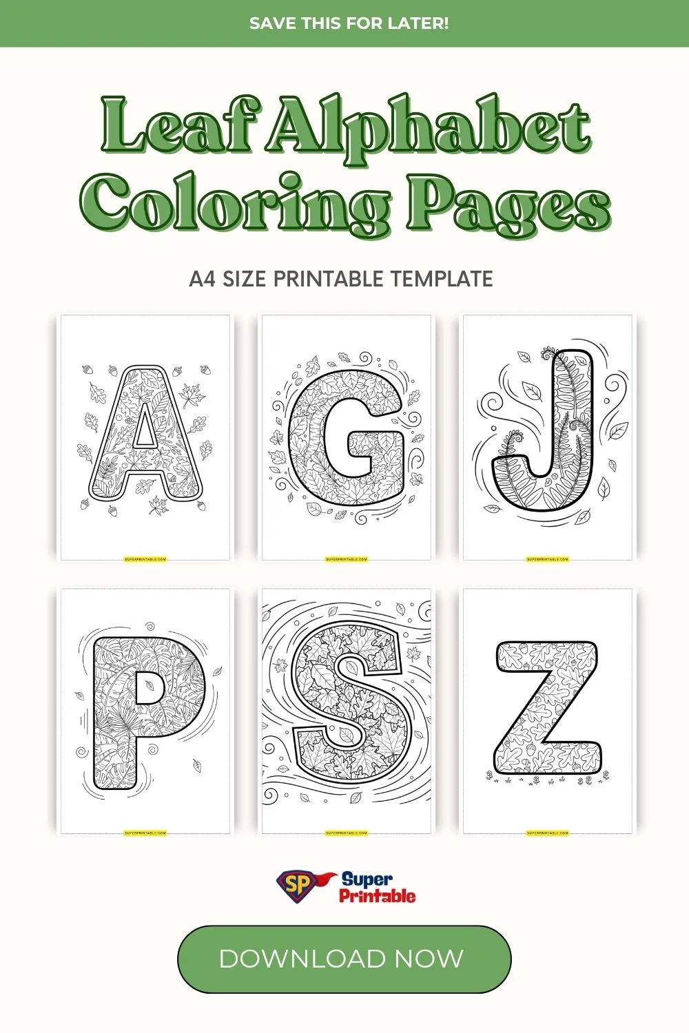 Leaf Alphabet Coloring Pages Pinterest Image