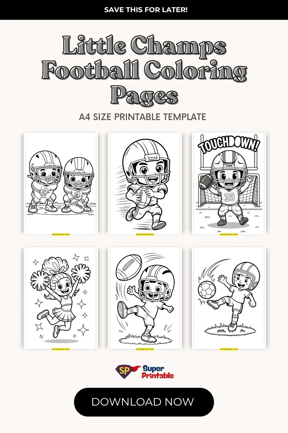 Little Champs Football Coloring Pages Pinterest Image