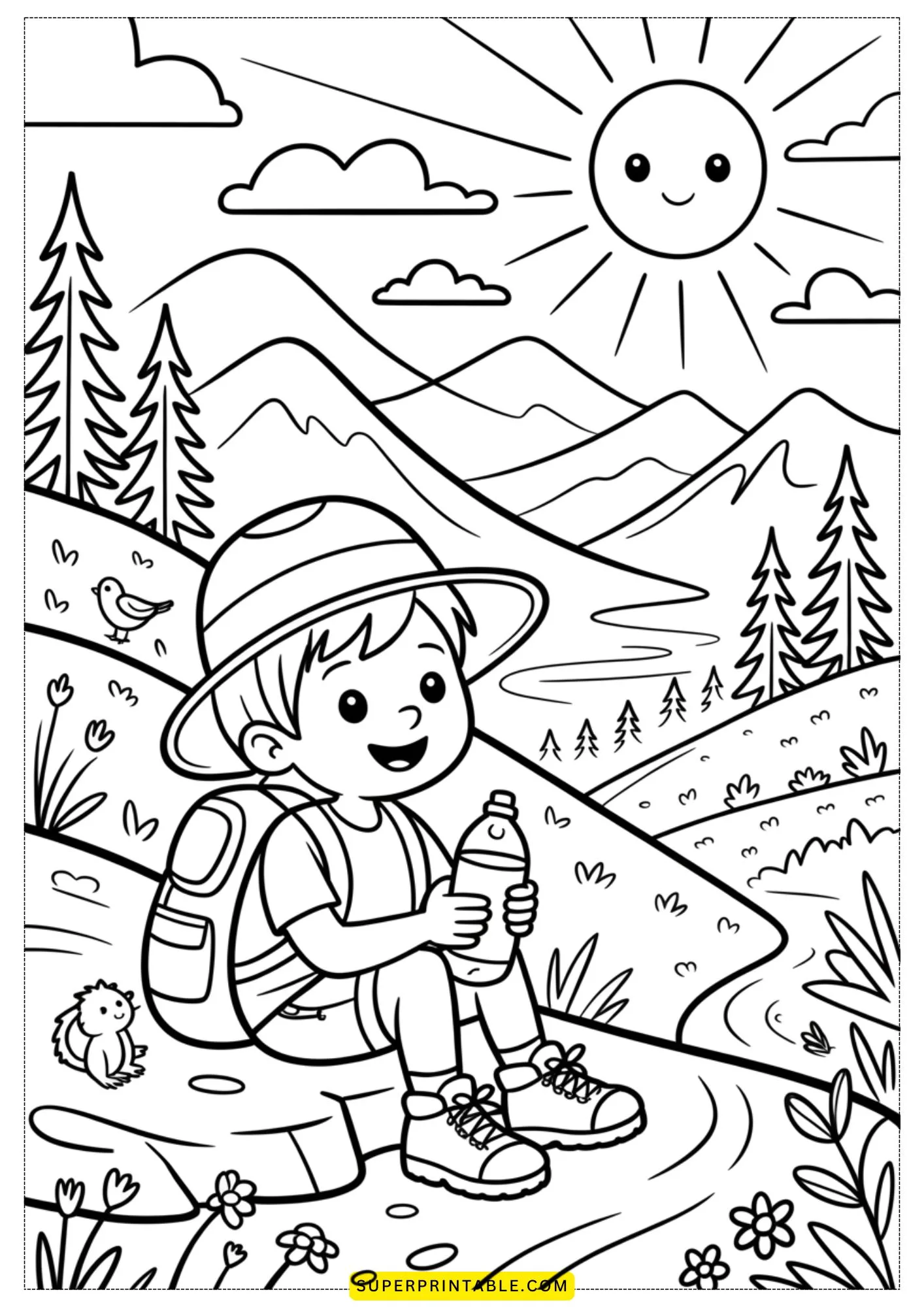 Little Hikers Adventure Coloring Pages 1
