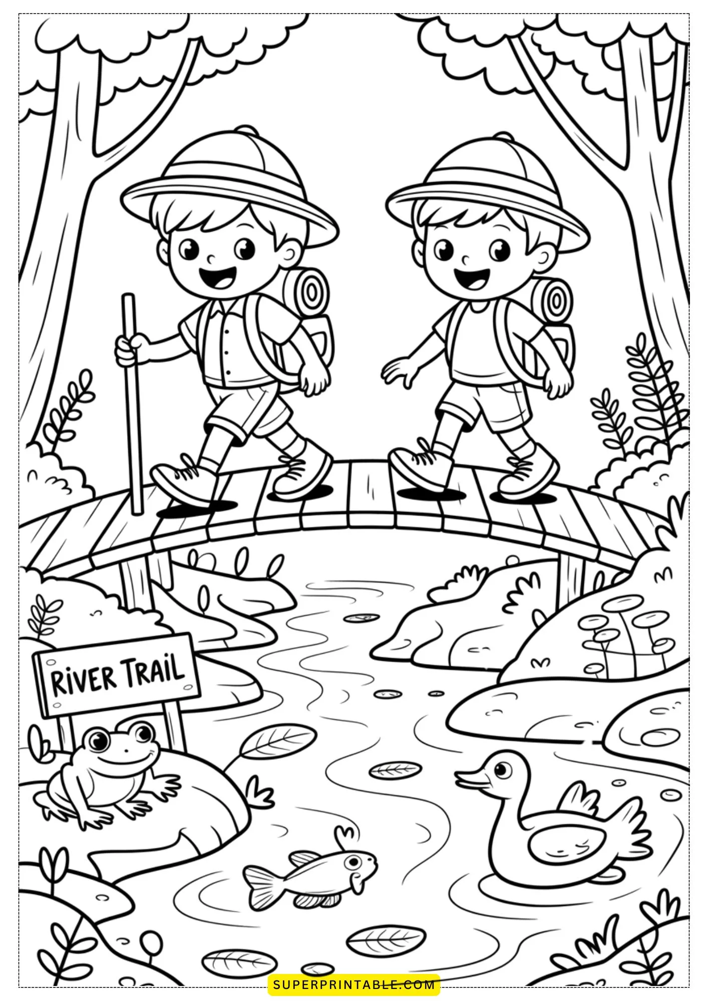 Little Hikers Adventure Coloring Pages 2