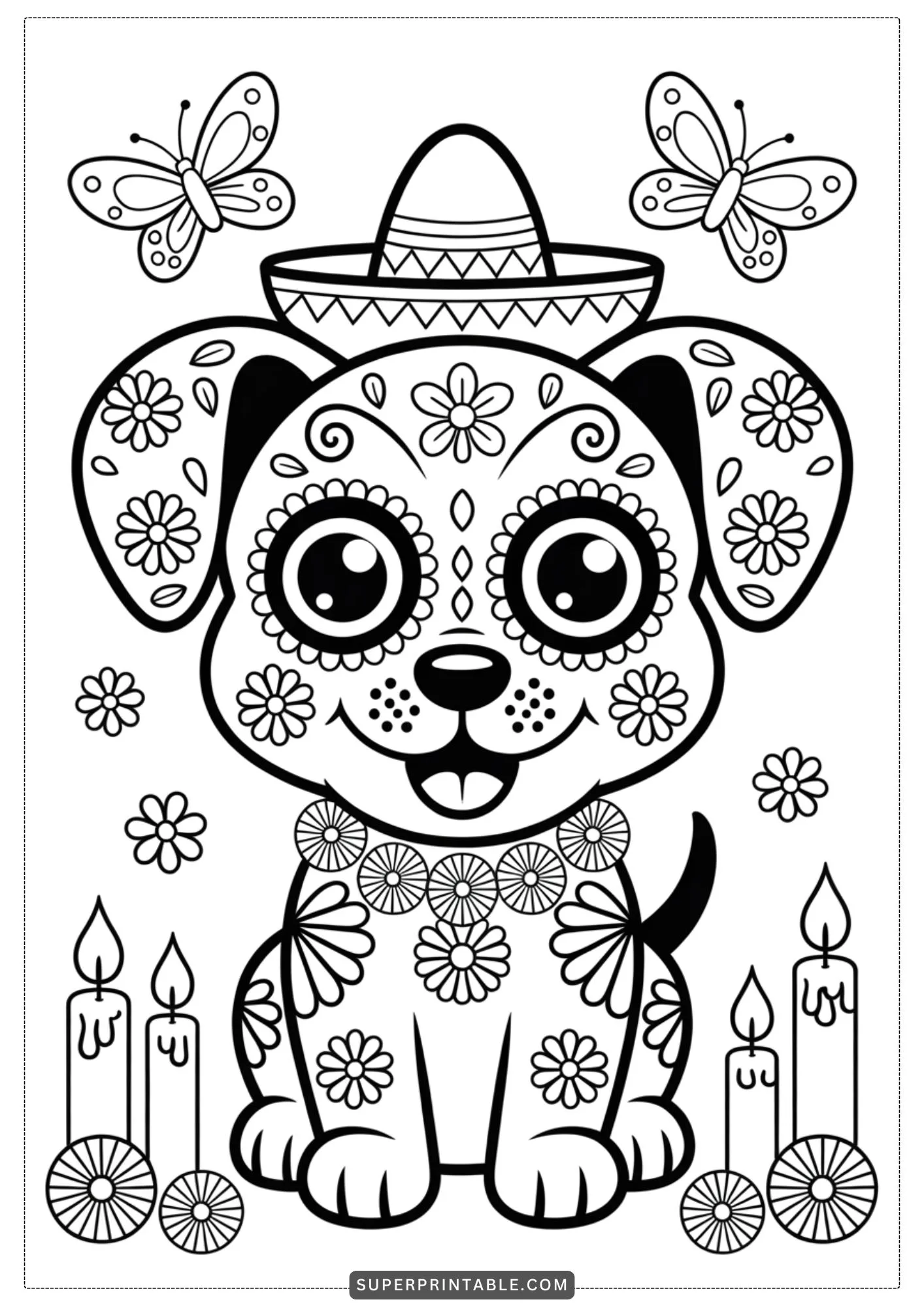 Little Spirits of the Day of the Dead Coloring Pages 1
