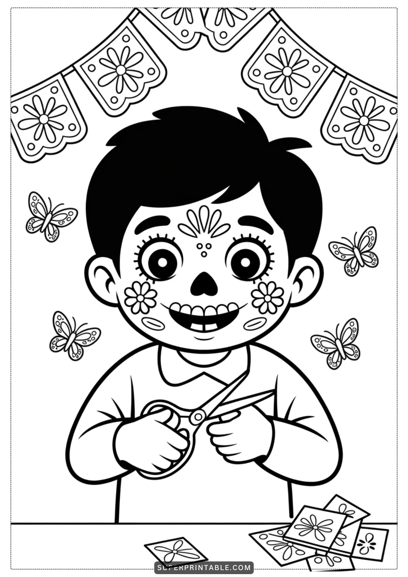 Little Spirits of the Day of the Dead Coloring Pages 3