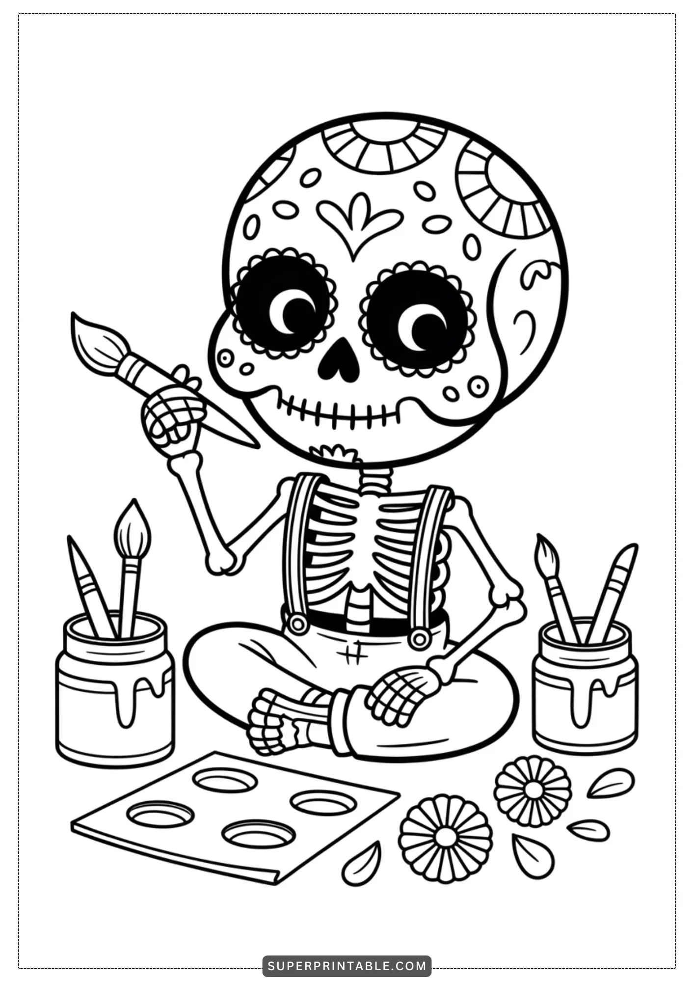 Little Spirits of the Day of the Dead Coloring Pages 6