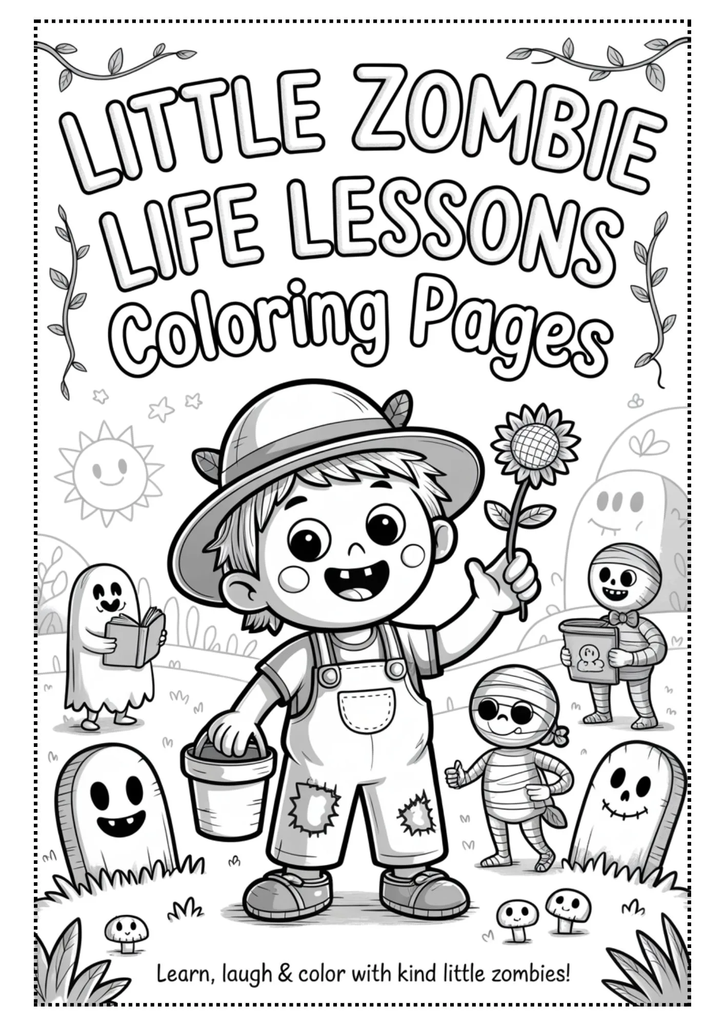 Little Zombie Life Lessons Coloring Pages 1