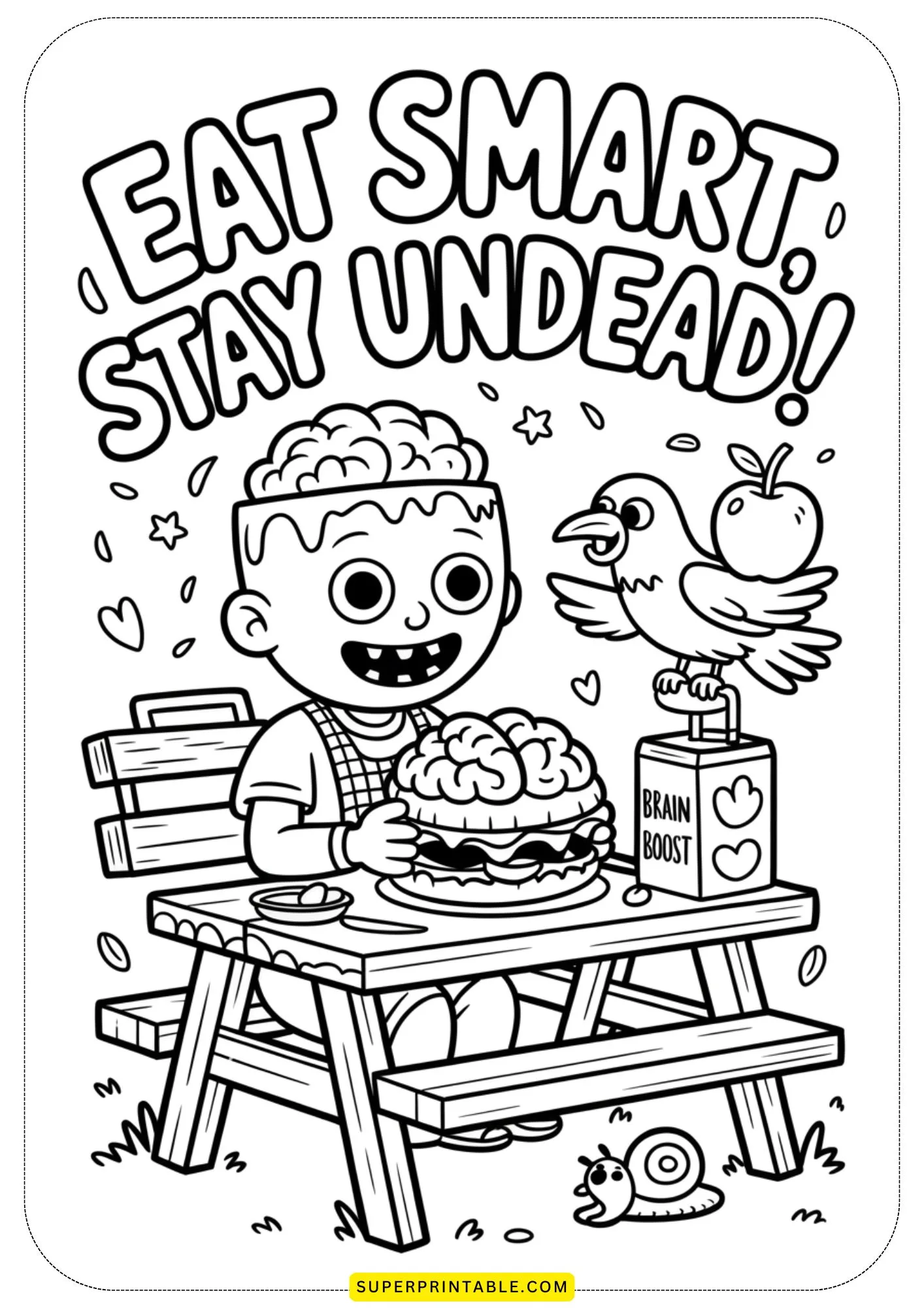 Little Zombie Life Lessons Coloring Pages 2