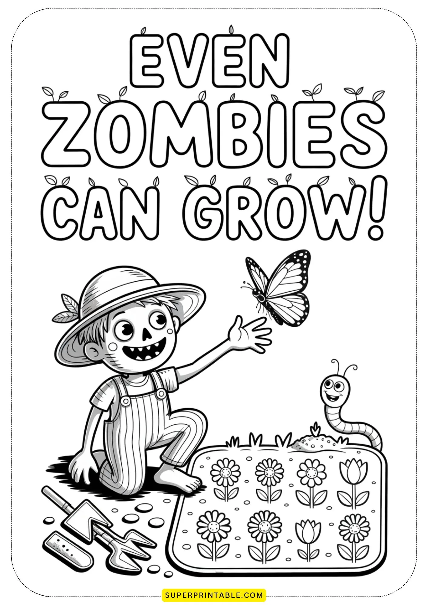 Little Zombie Life Lessons Coloring Pages 3