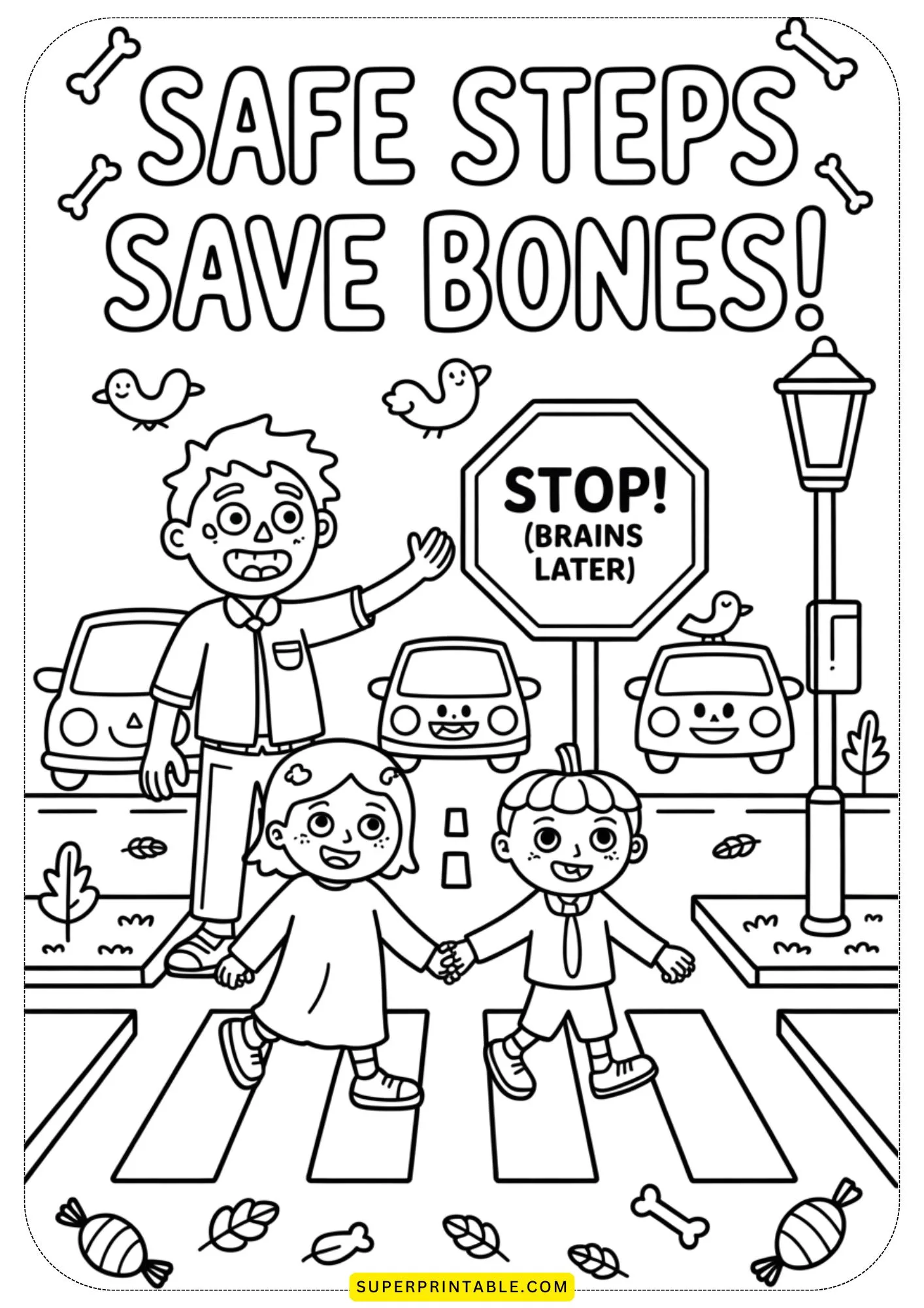 Little Zombie Life Lessons Coloring Pages 8