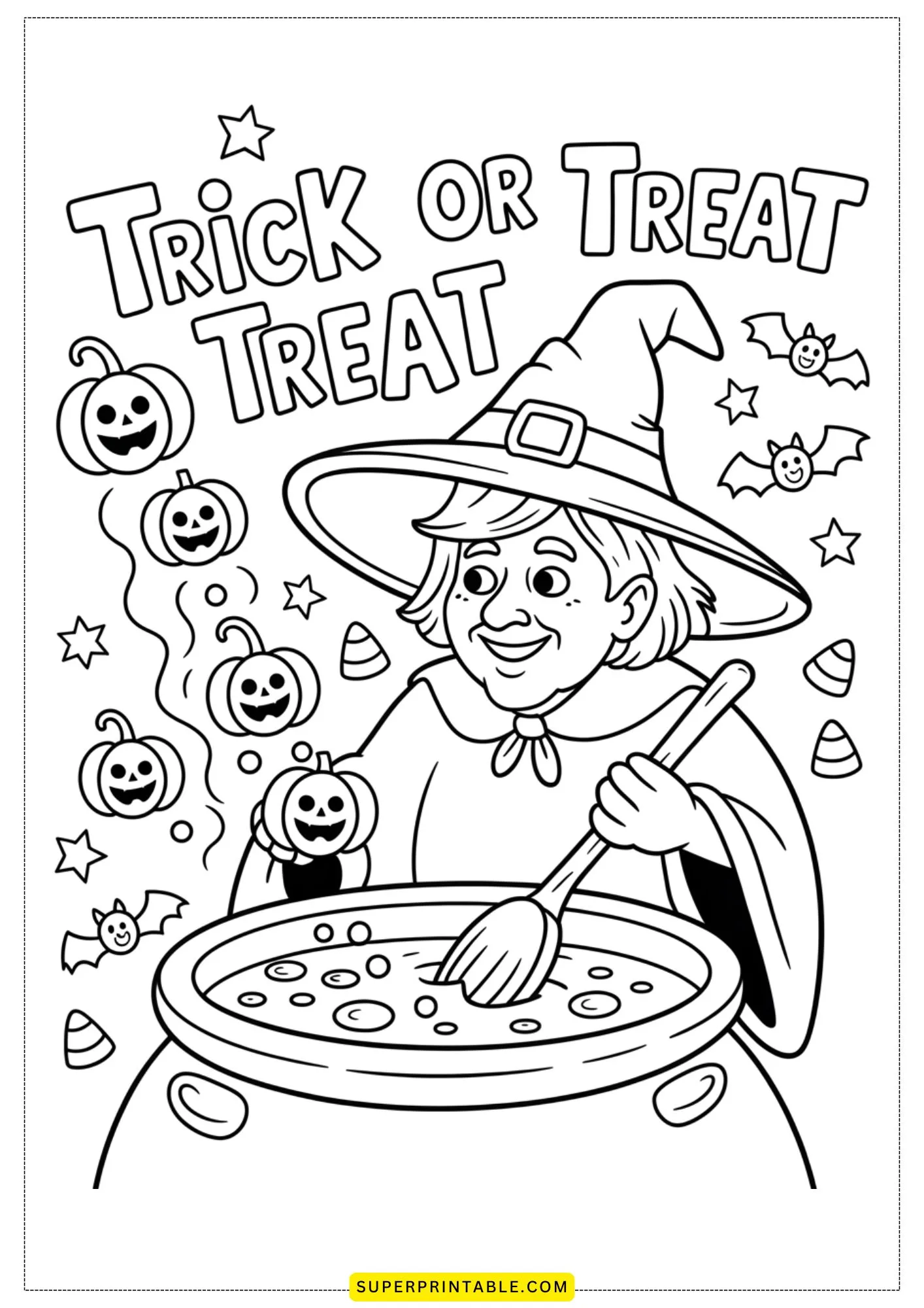 Magical Witches & Cauldrons Coloring Pages 3