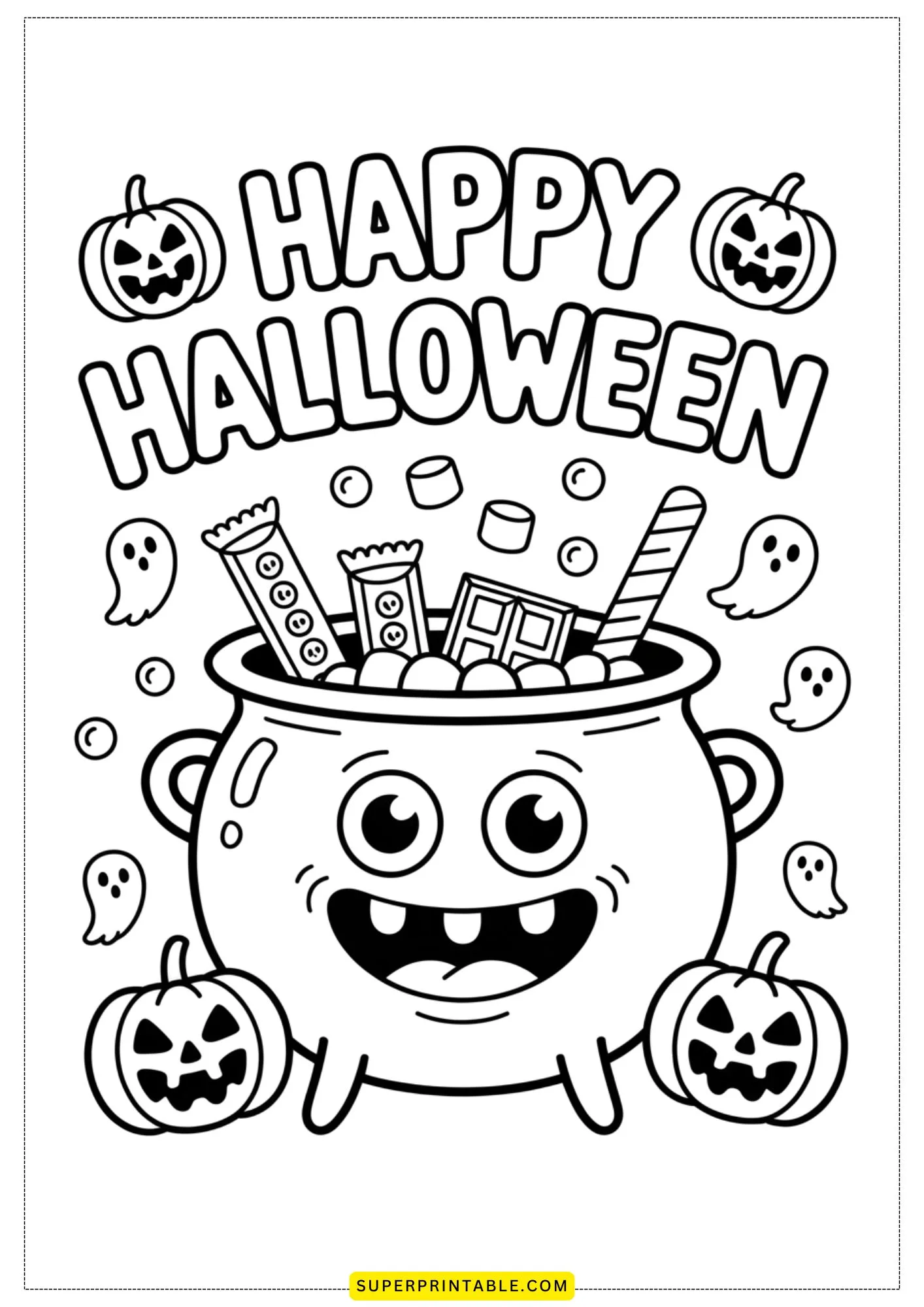 Magical Witches & Cauldrons Coloring Pages 4