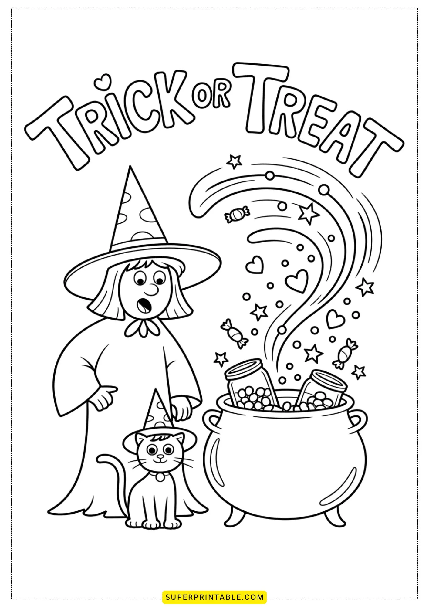 Magical Witches & Cauldrons Coloring Pages 5