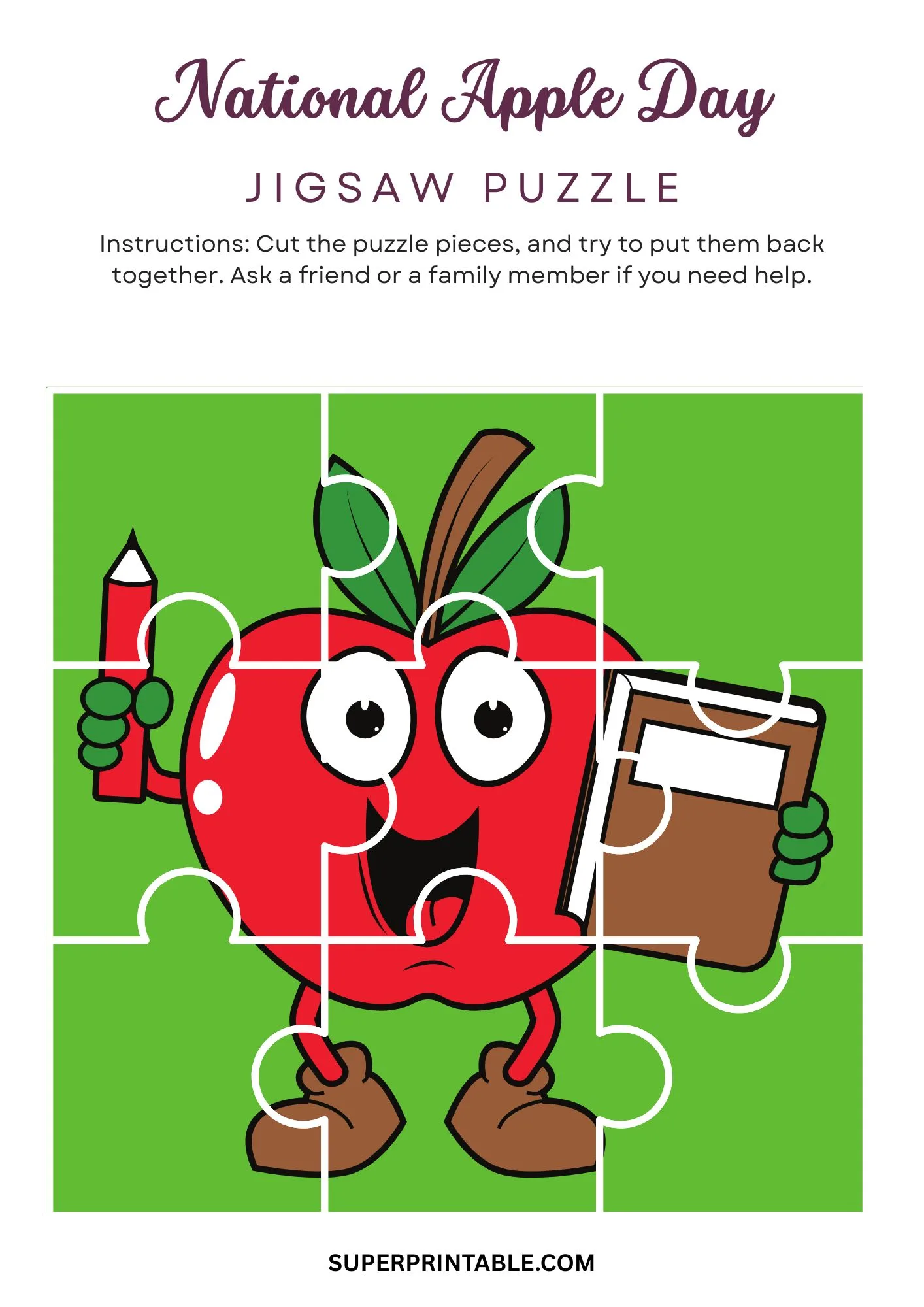 National Apple Day Jigsaw Puzzle Activity 2