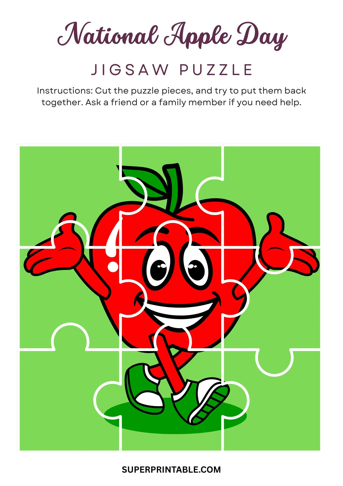 National Apple Day Jigsaw Puzzle Activity 3