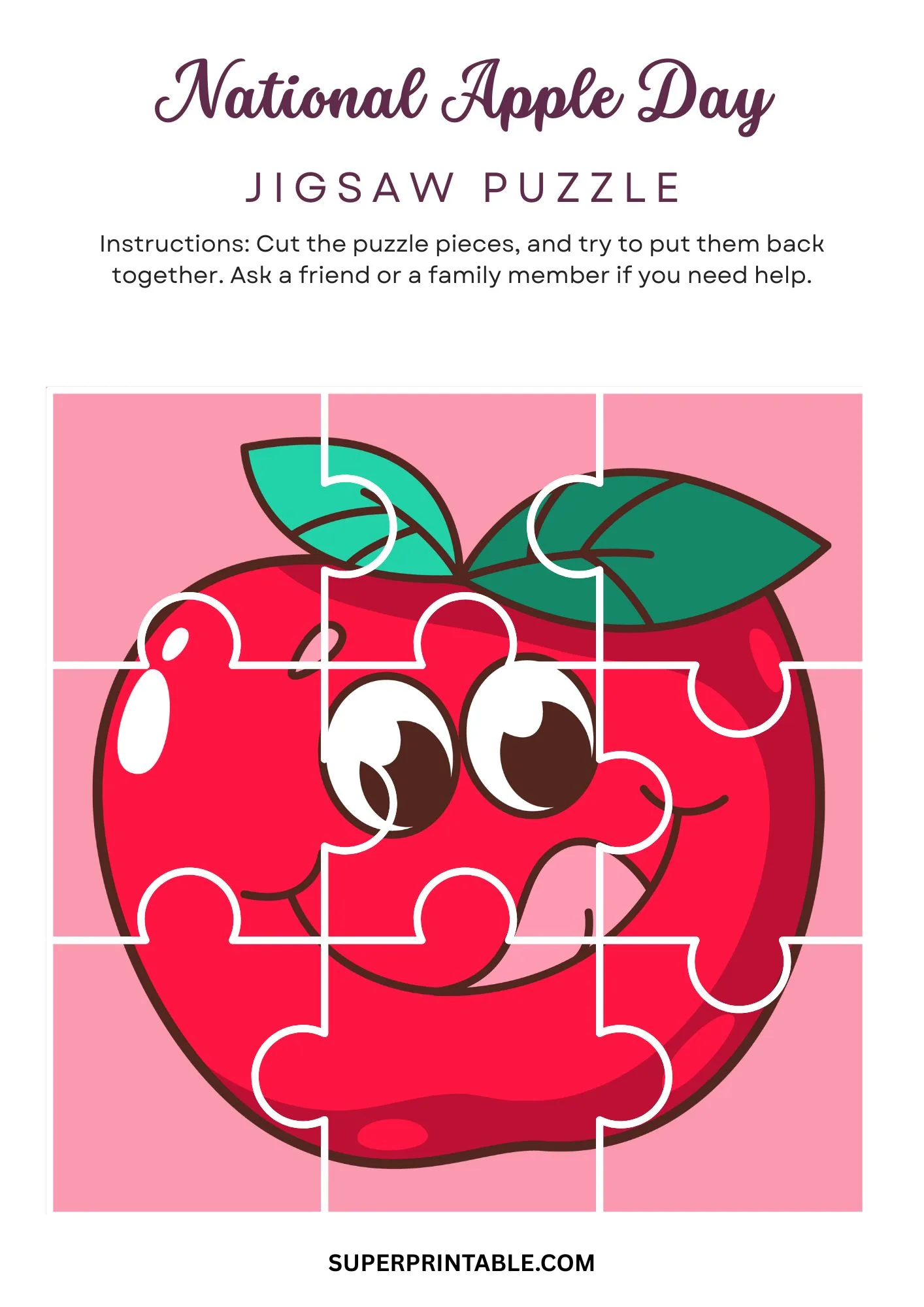National Apple Day Jigsaw Puzzle Activity 4
