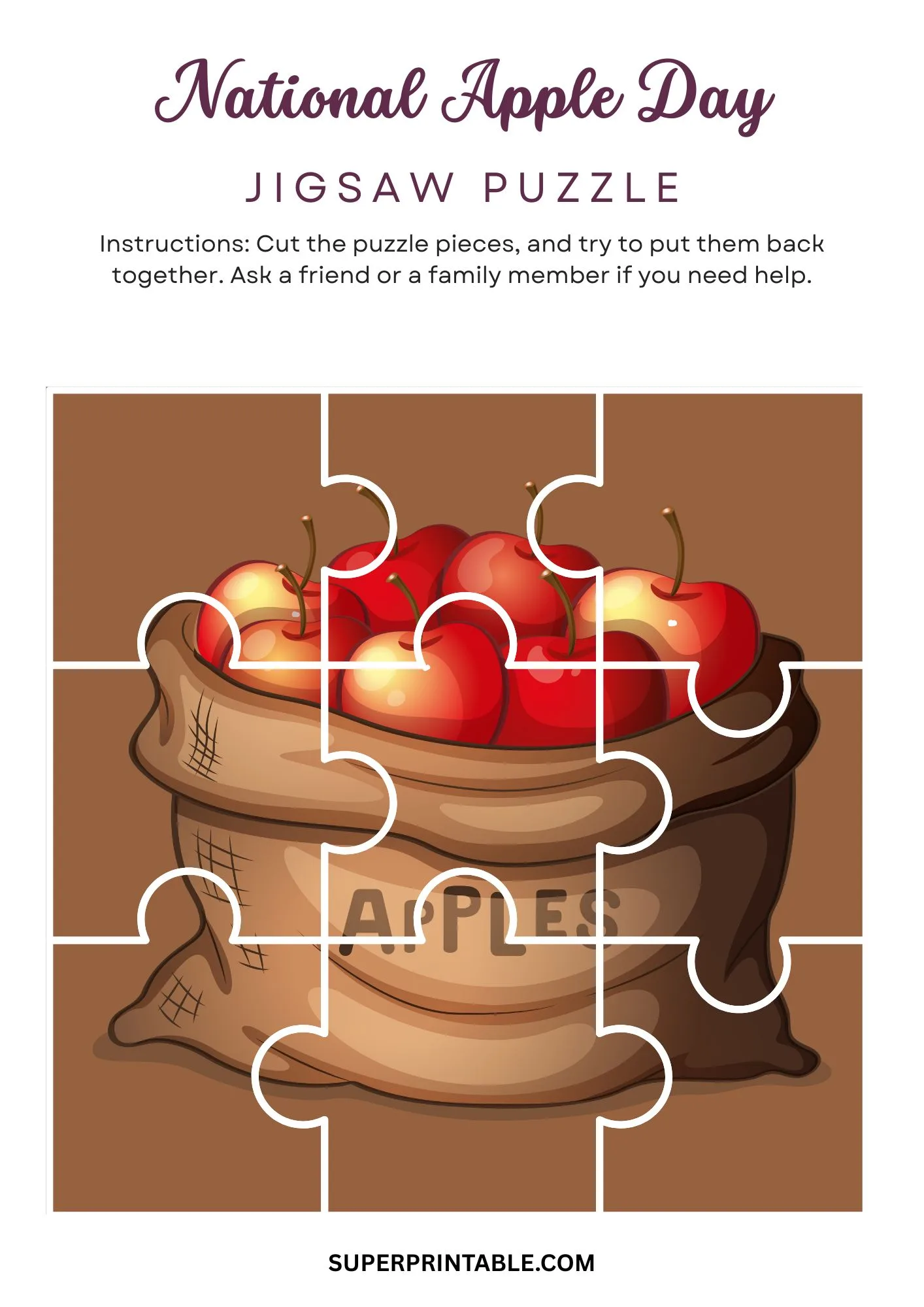 National Apple Day Jigsaw Puzzle Activity 5
