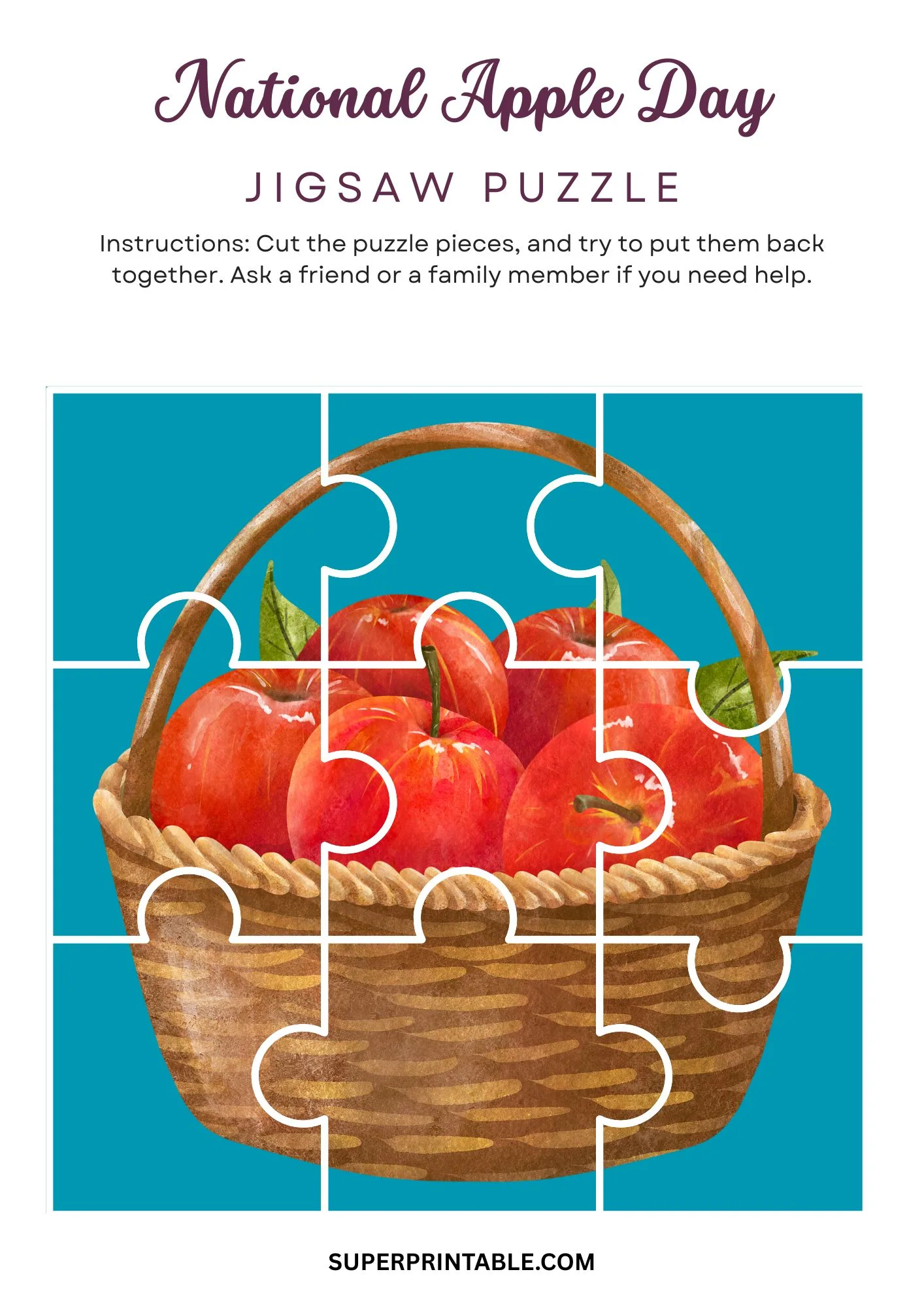 National Apple Day Jigsaw Puzzle Activity 6